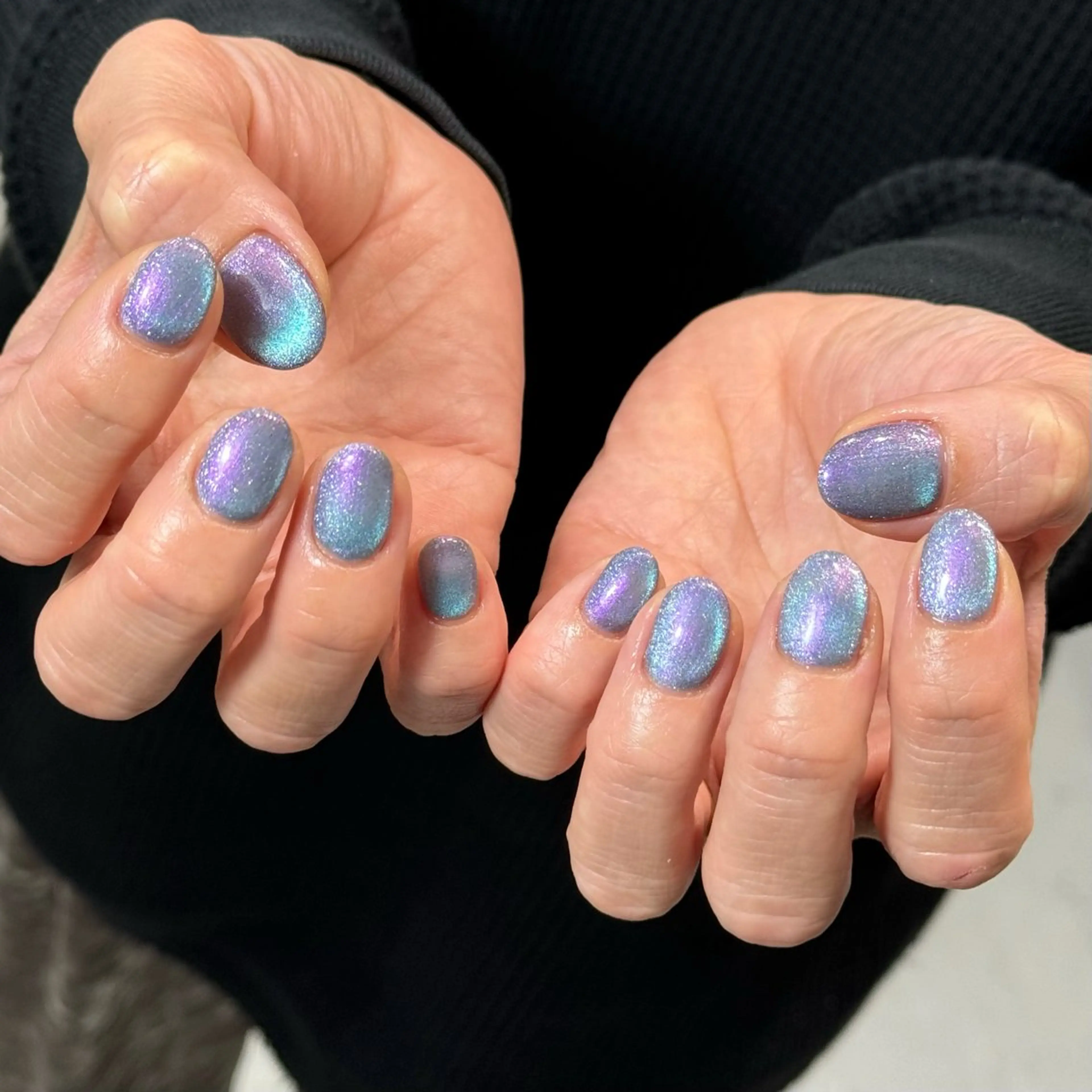 ネイル ブルー マグネットネイル パープル ハンドネイル Momoka ネイリスト福岡/薬院のネイルデザイン