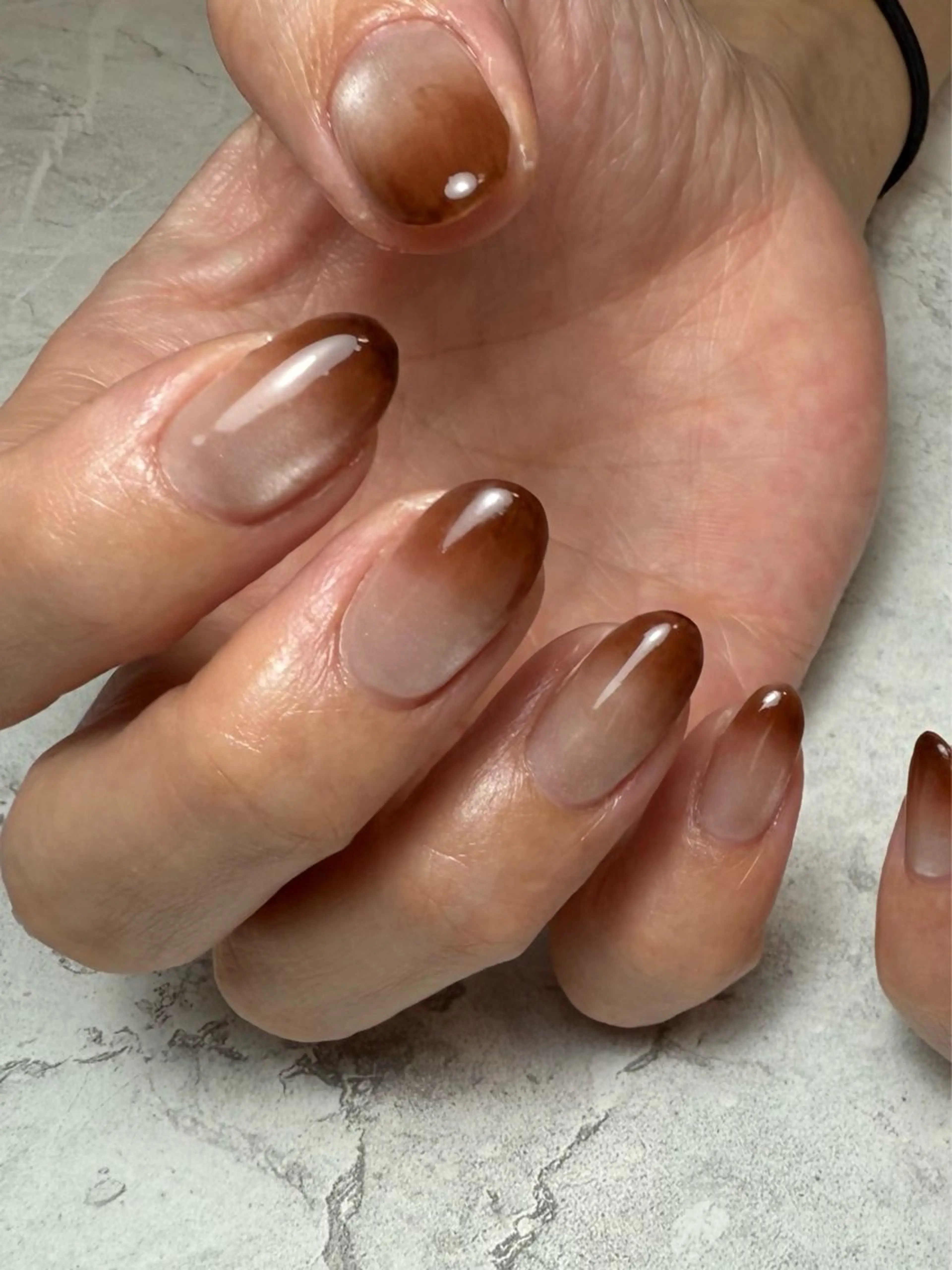 ネイル ブラウン グラデーション マグネットネイル A. nailのネイルデザイン