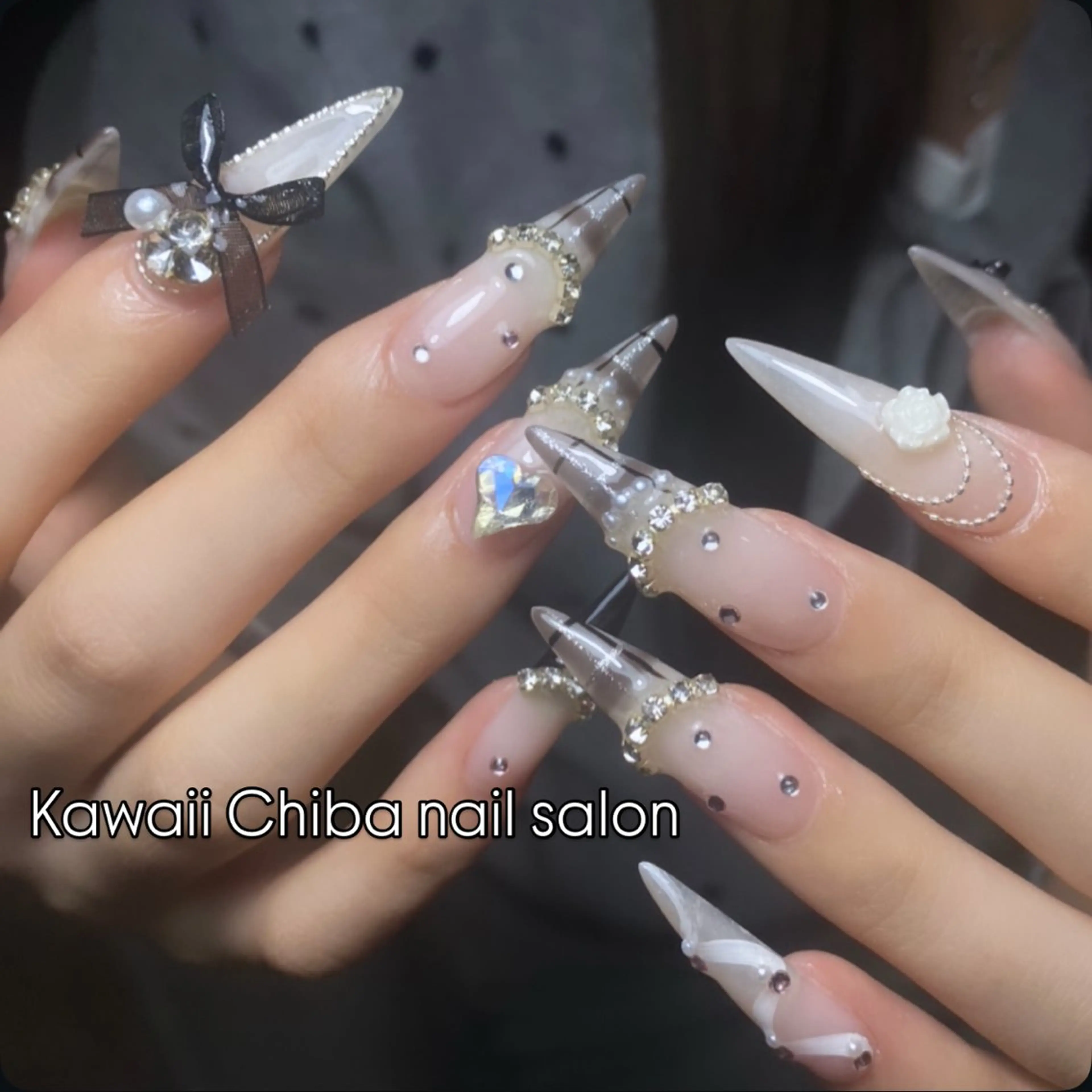 ネイル 長さ出し フレンチネイル ジェルネイル ガーリー 韓国ネイル Kawaii Chiba nailのネイルデザイン