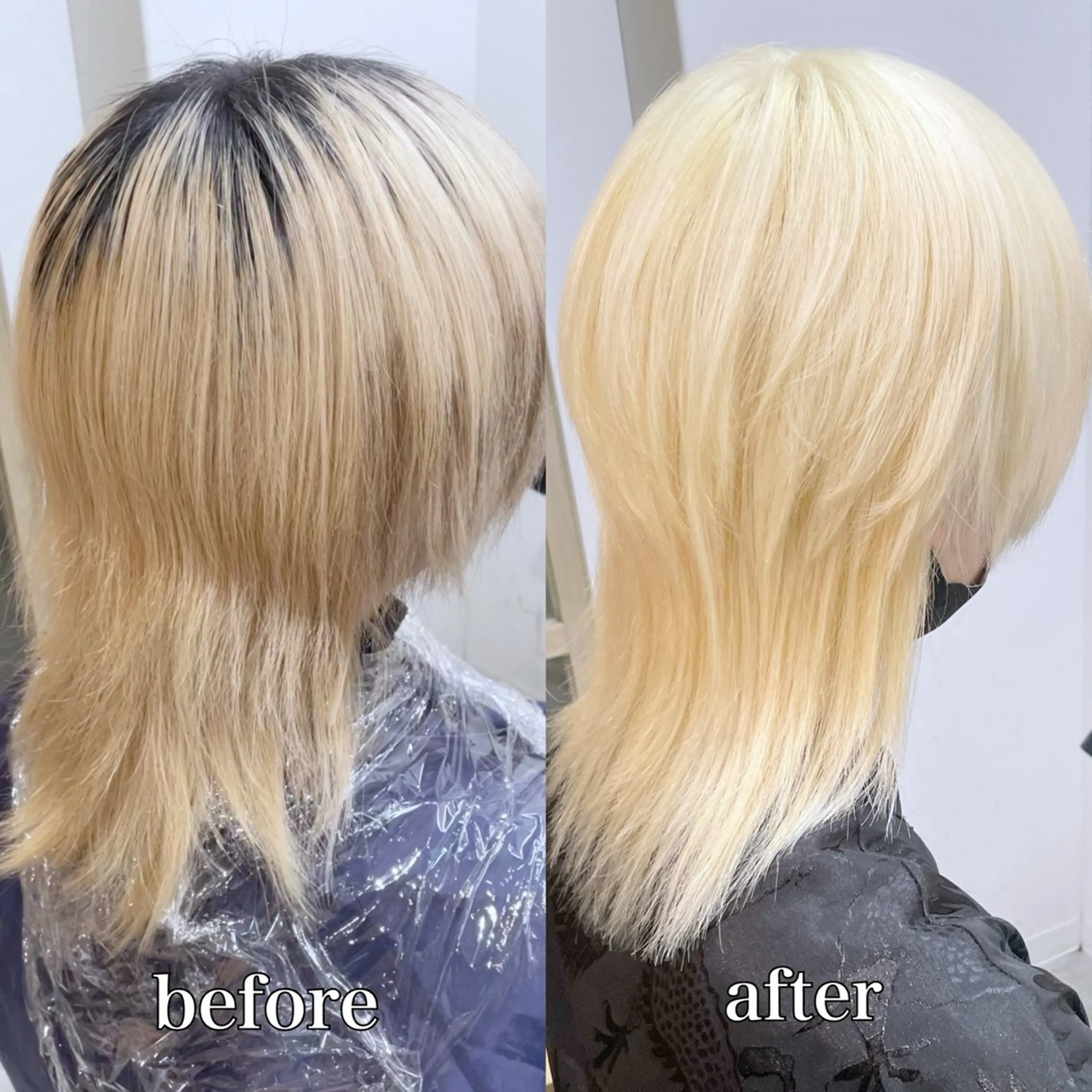 ミディアム カラー ブリーチ カット ヘアカラー トリートメント EMANON新宿南口所属・🦄中性ウルフ ☁️Shiori🦄のヘアスタイル