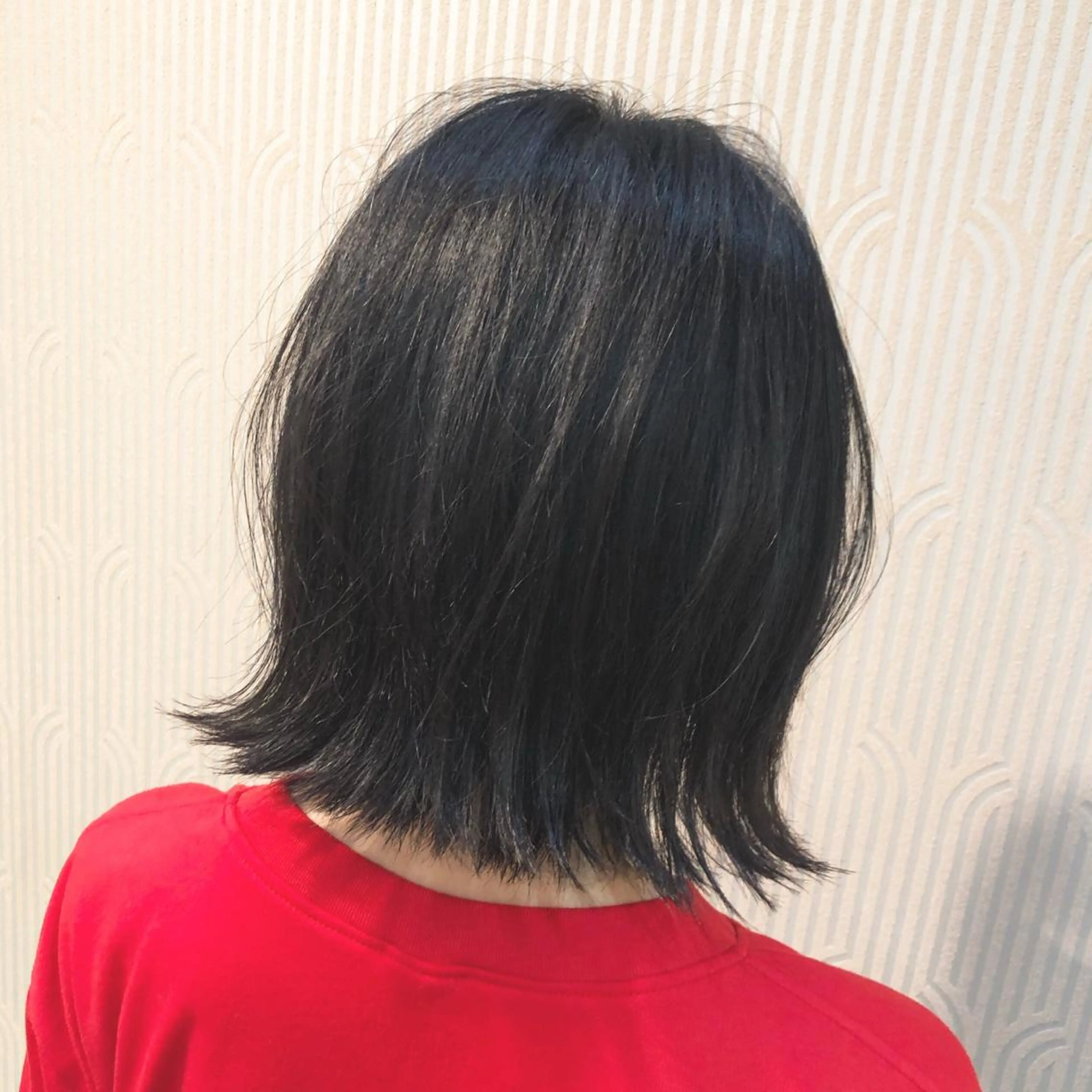ミディアム 切りっぱなしボブ ボブ ショート/ハイライト /白髪ぼかし🌿松本のヘアスタイル