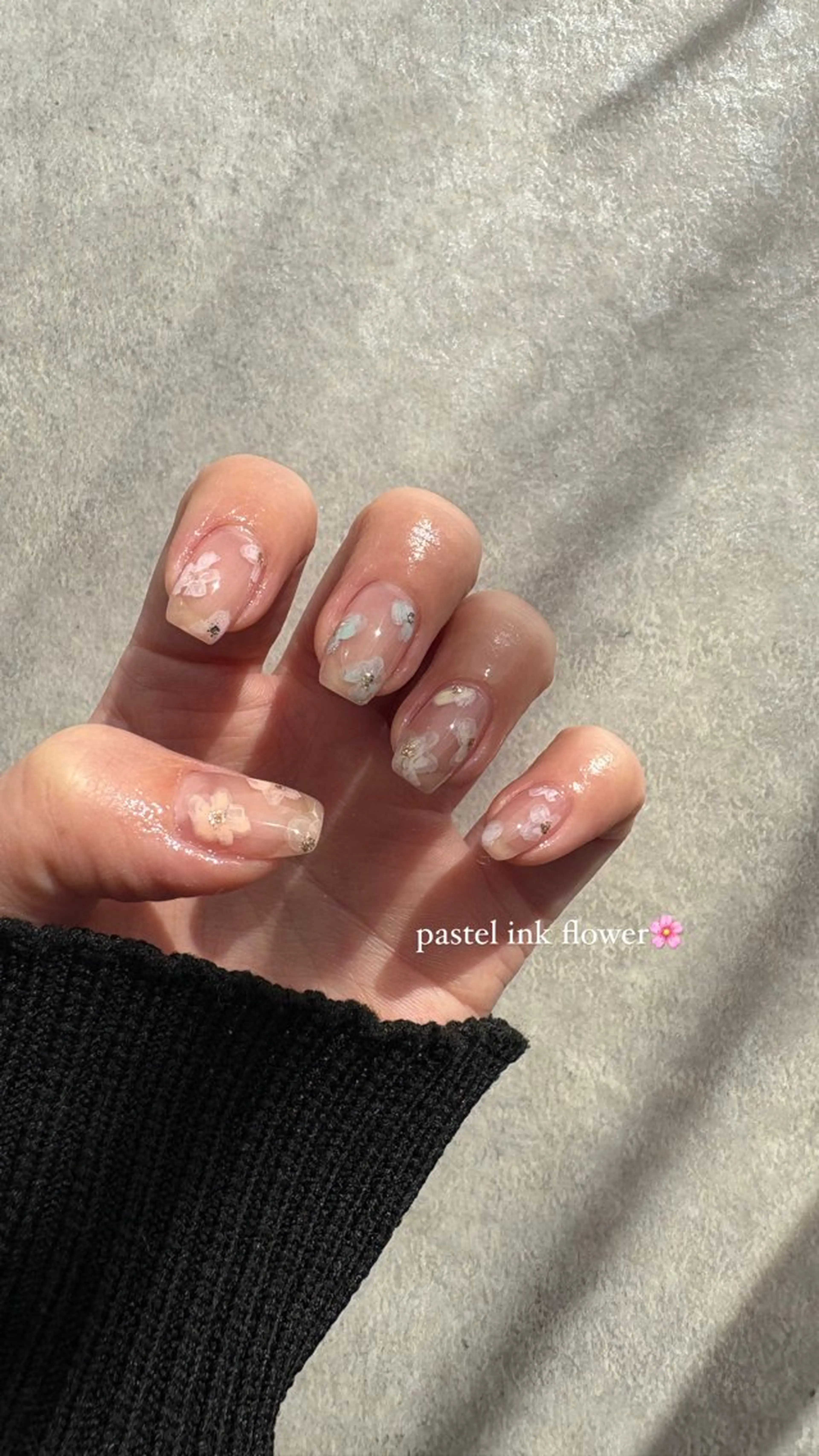 ネイル フラワーネイル パステルネイル 春ネイル ハンドネイル liulu nailのネイルデザイン
