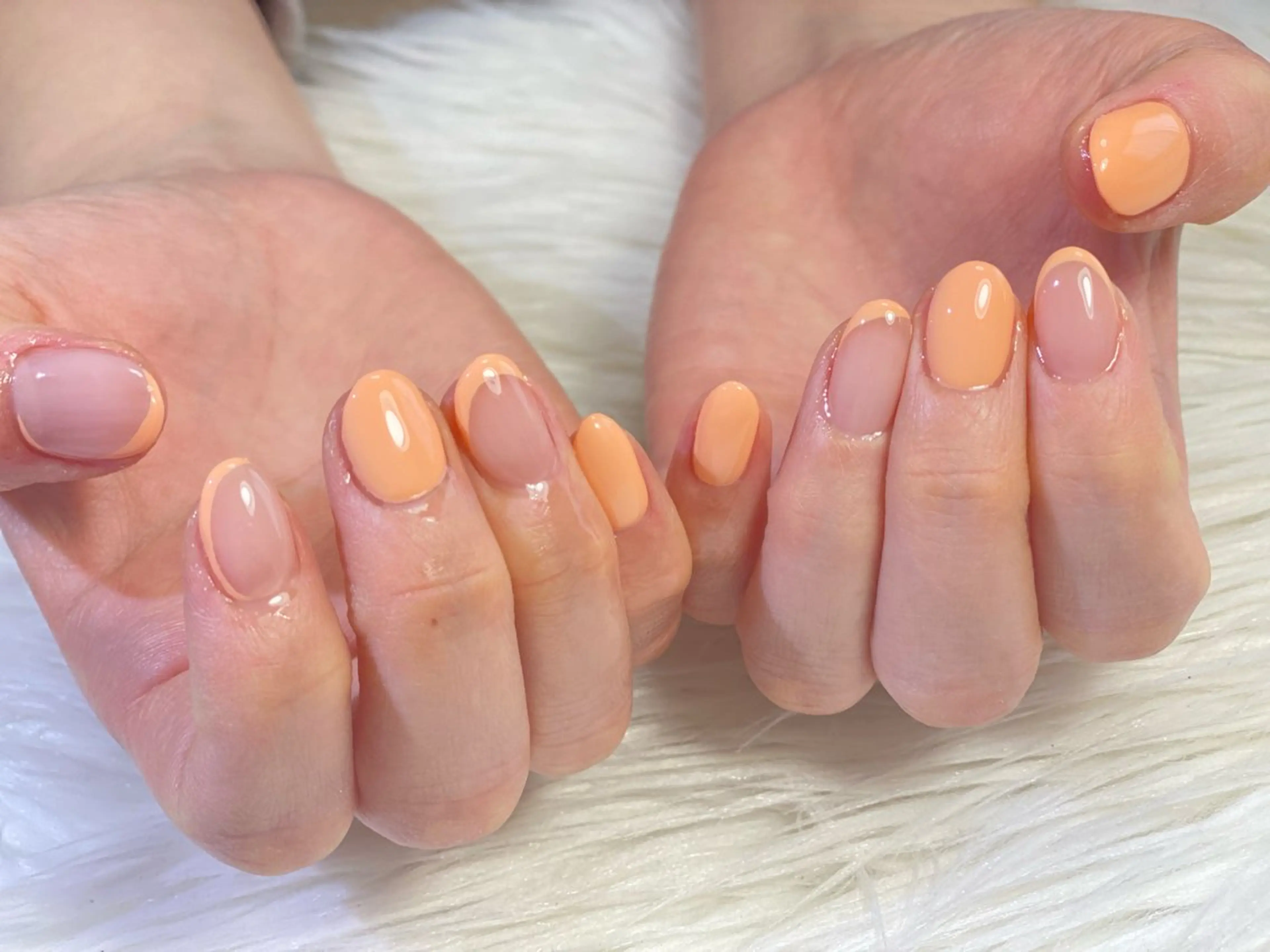 ネイル フレンチネイル オレンジ パステルネイル 春ネイル Esthetic Will所属・will 有希のネイルデザイン