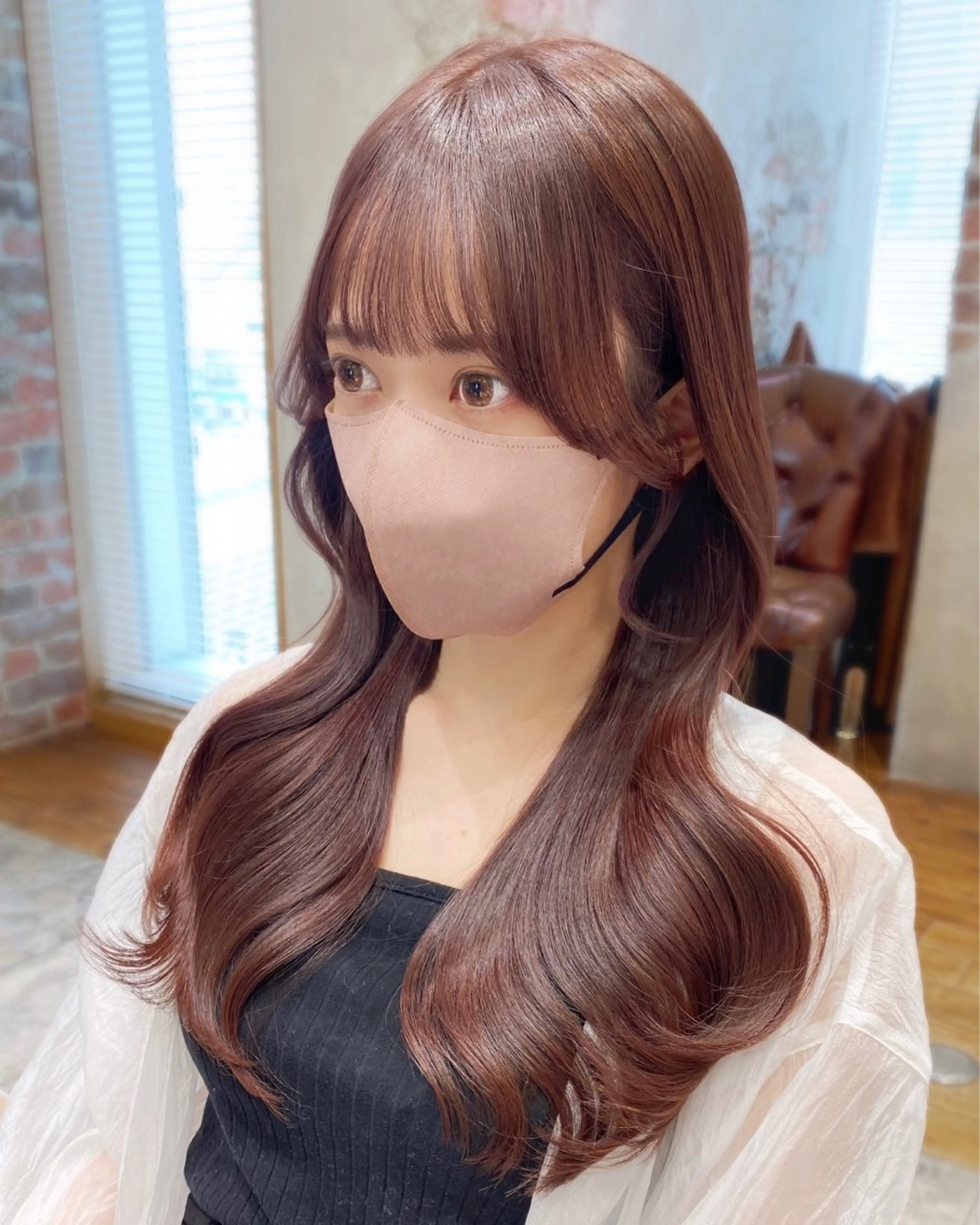 ロング カラー On所属・顔まわりカット🌟 くびれヘア/寺門遥輝のヘアスタイル