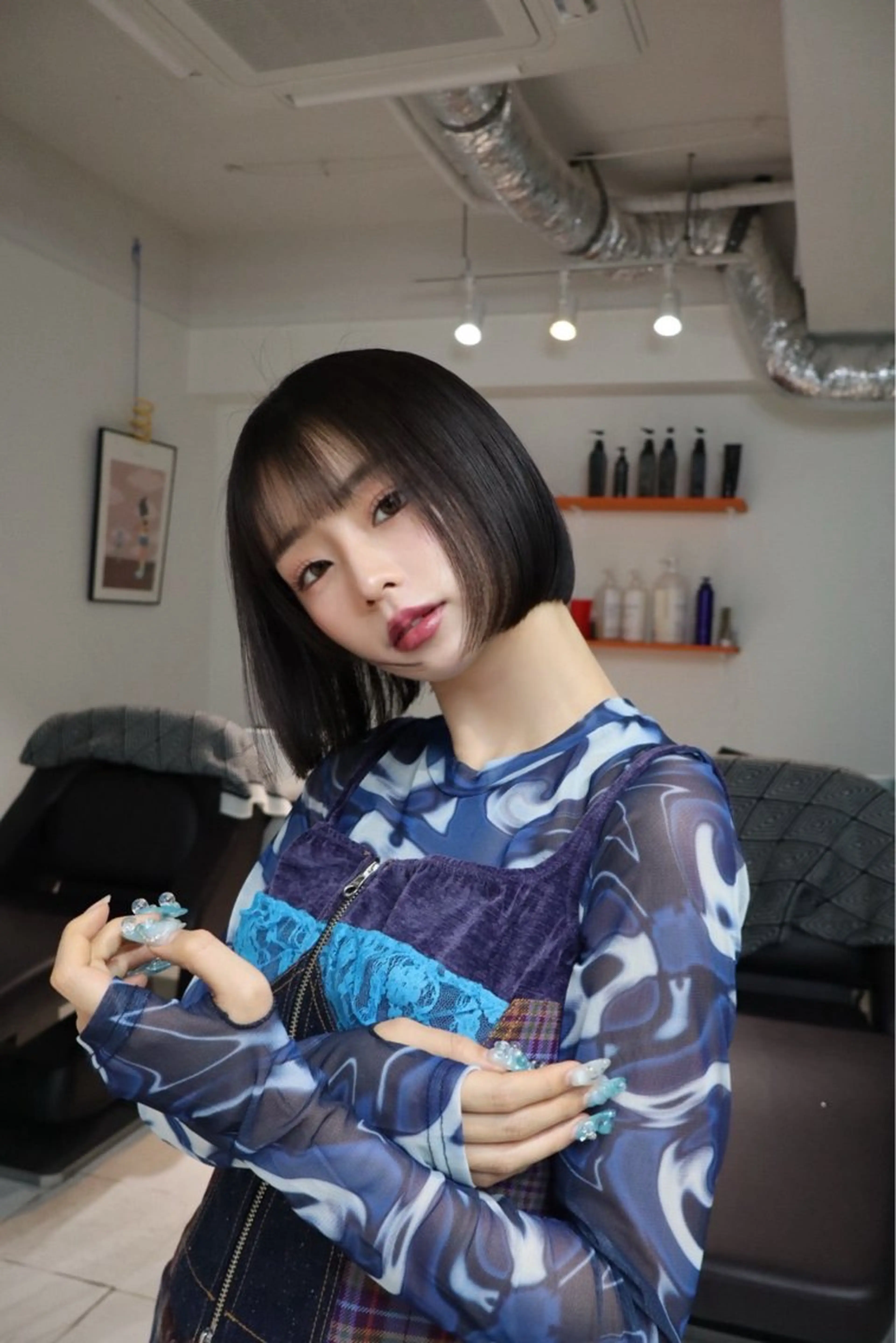 ミディアム レイヤーカット /ハイトーンchaoのヘアスタイル