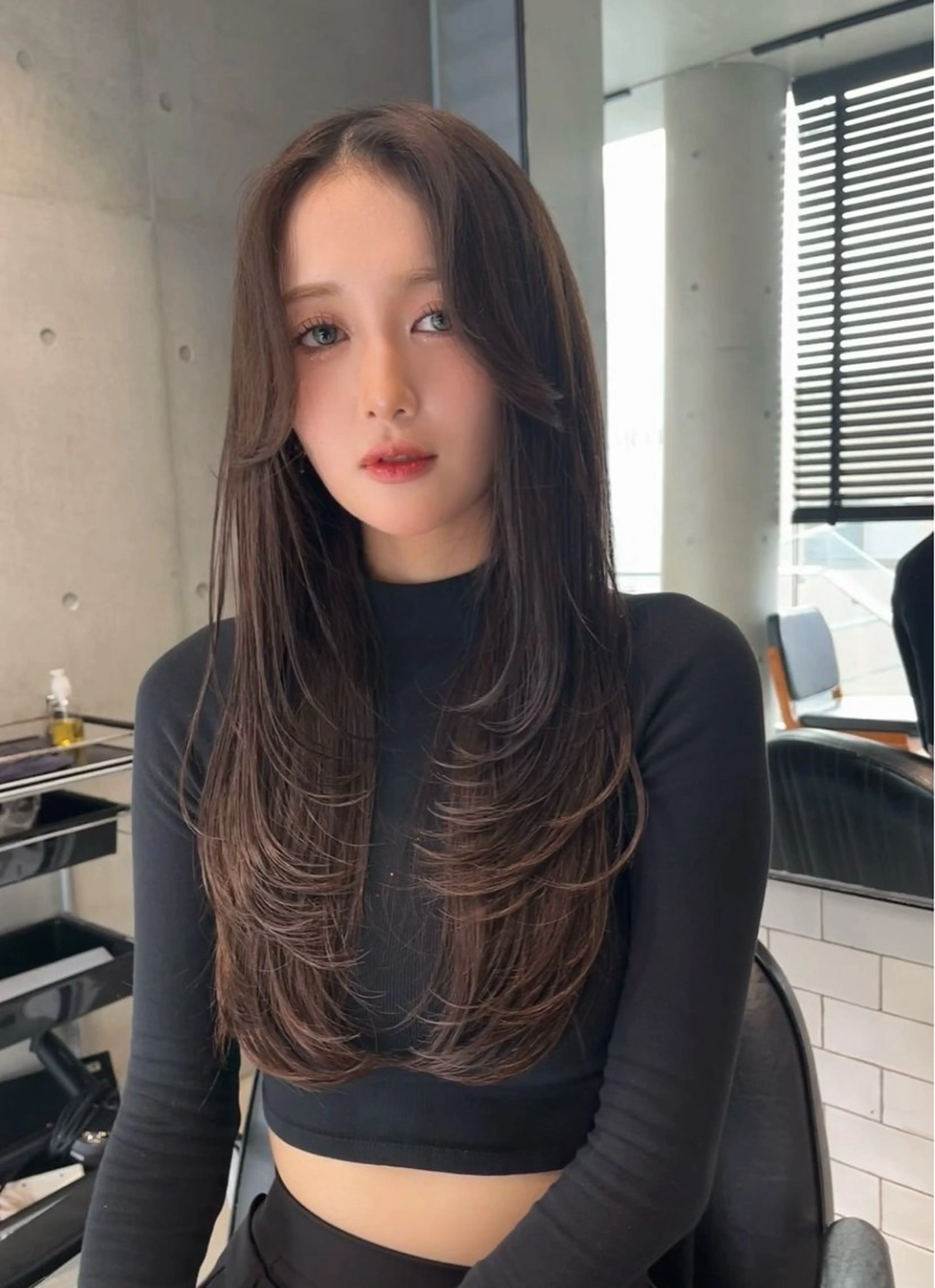 セミロング カラー パーマ カット ヘアカラー トリートメント レイヤー/グレージュ 赤み消し/コウスケのヘアスタイル