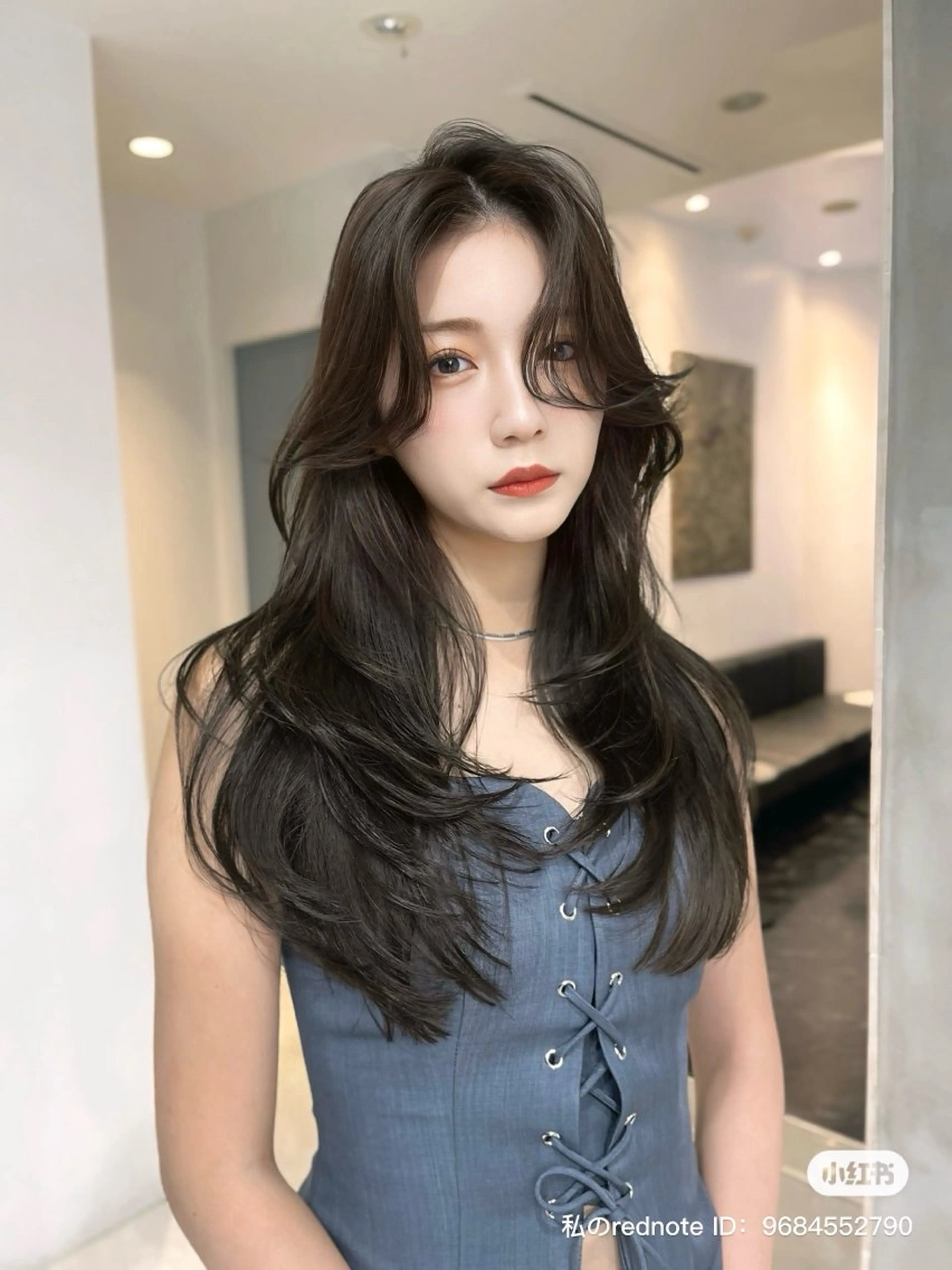 ロング カット ヘアカラー トリートメント 海野翔吾🇨🇳 ワンホンレイヤーのヘアスタイル