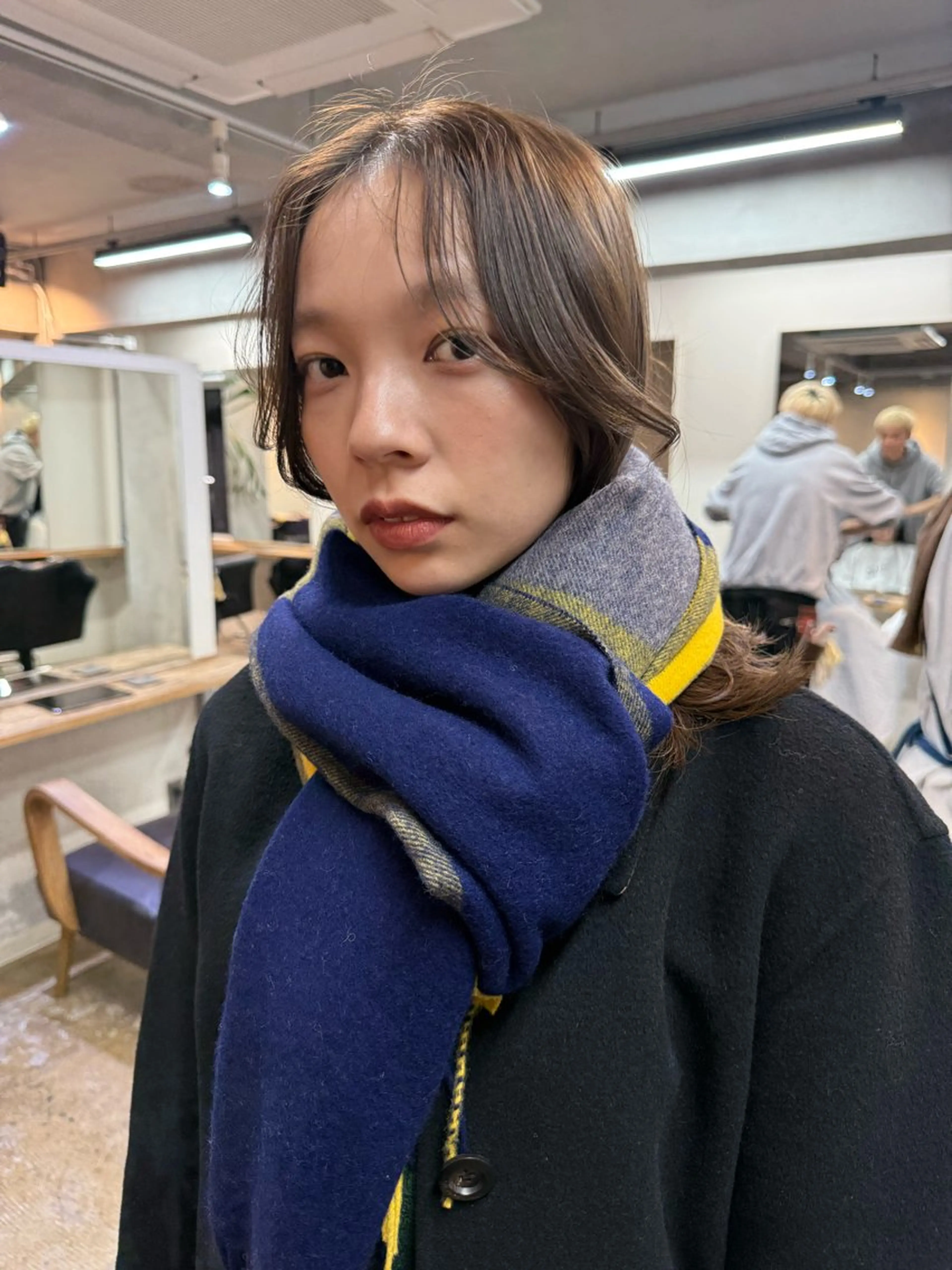 ミディアム カラー ベージュカラー オリーブベージュ レイヤーカット カット ヘアカラー 森貴裕/ベージュ/ パーマ/オリーブのヘアスタイル