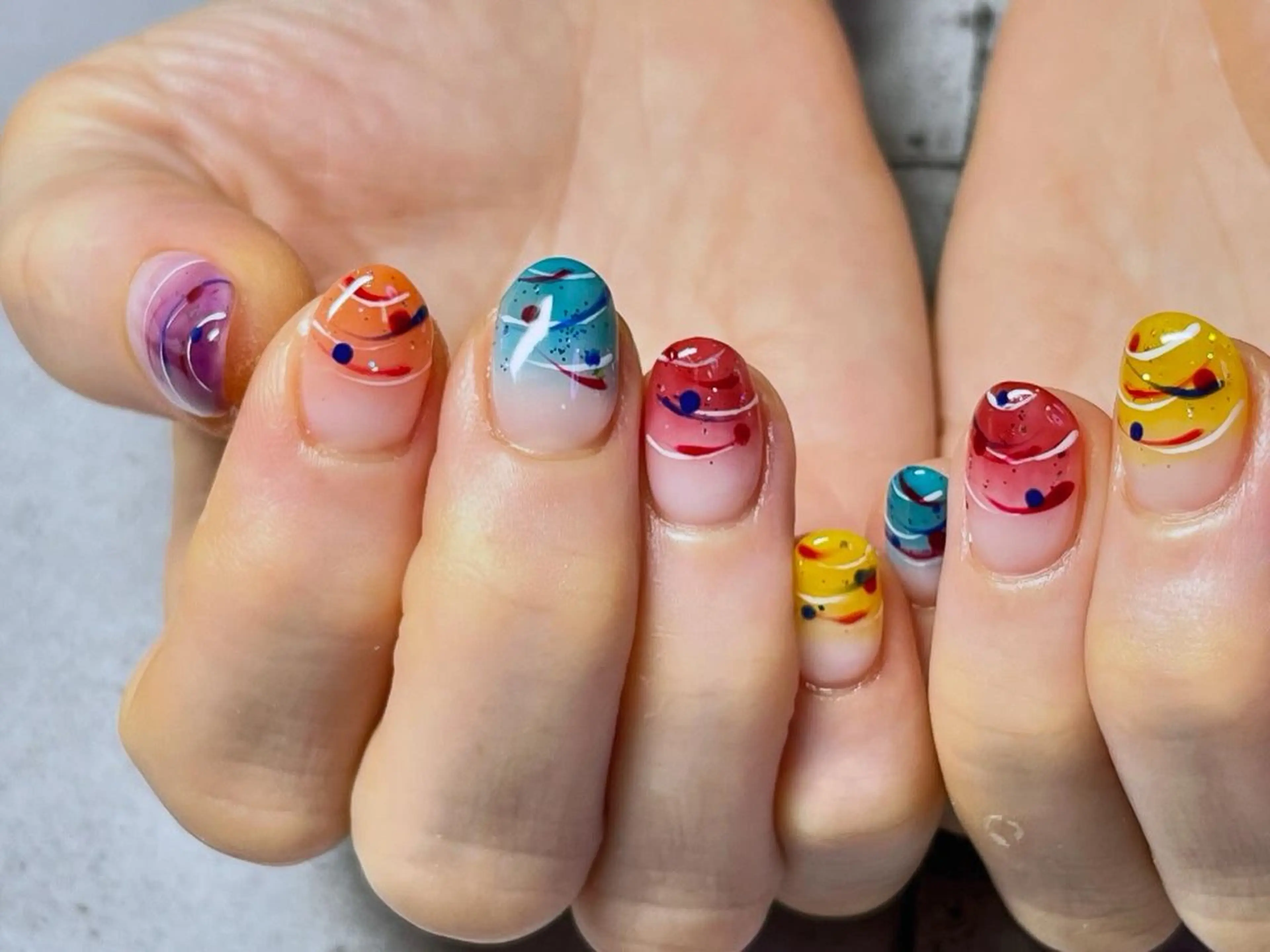 ネイル ヨーヨーネイル ハンドネイル まり りぃ〜んのネイルデザイン