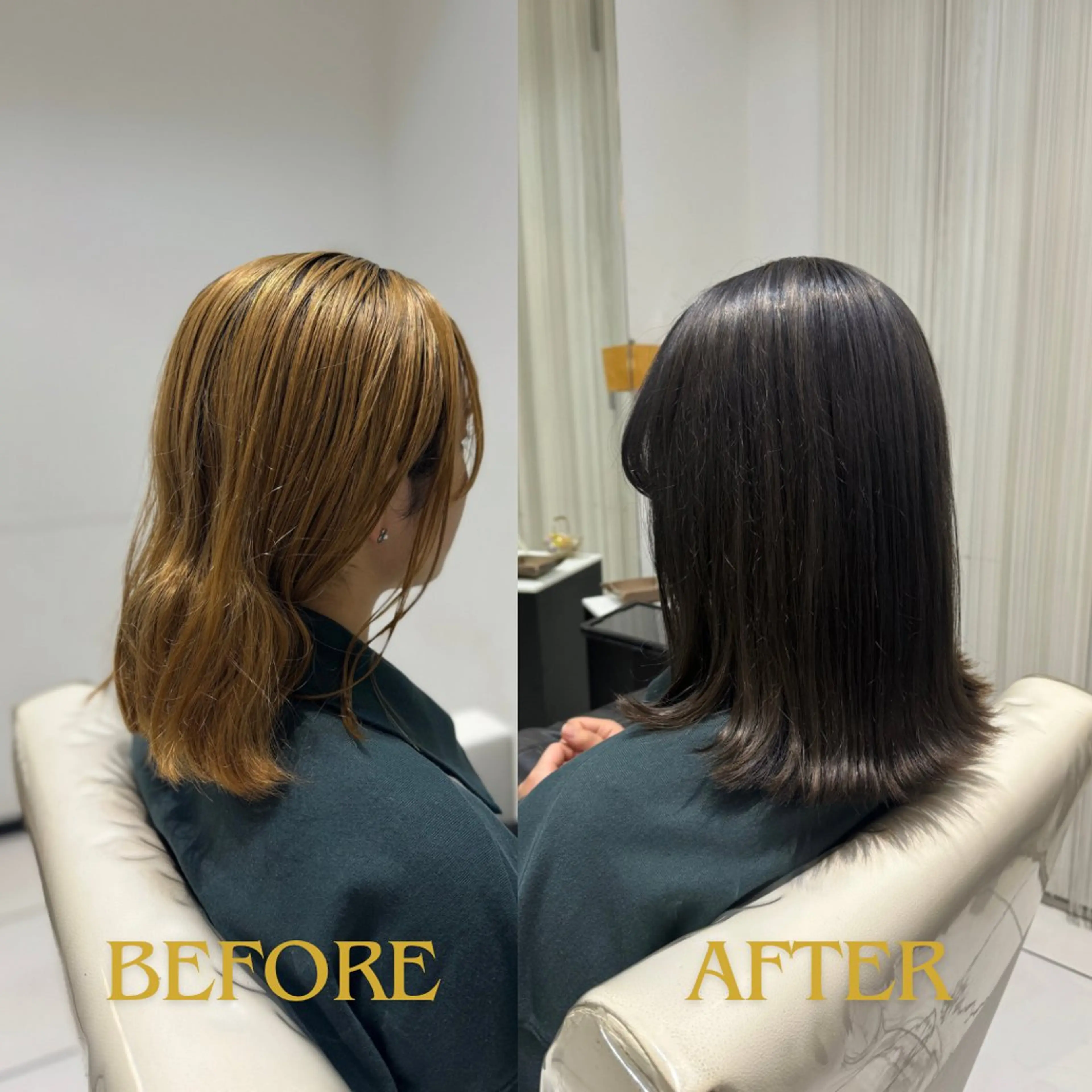 ミディアム カット ヘアカラー トリートメント YASU🍎ボブ/ 赤系カラー/髪質改善のヘアスタイル