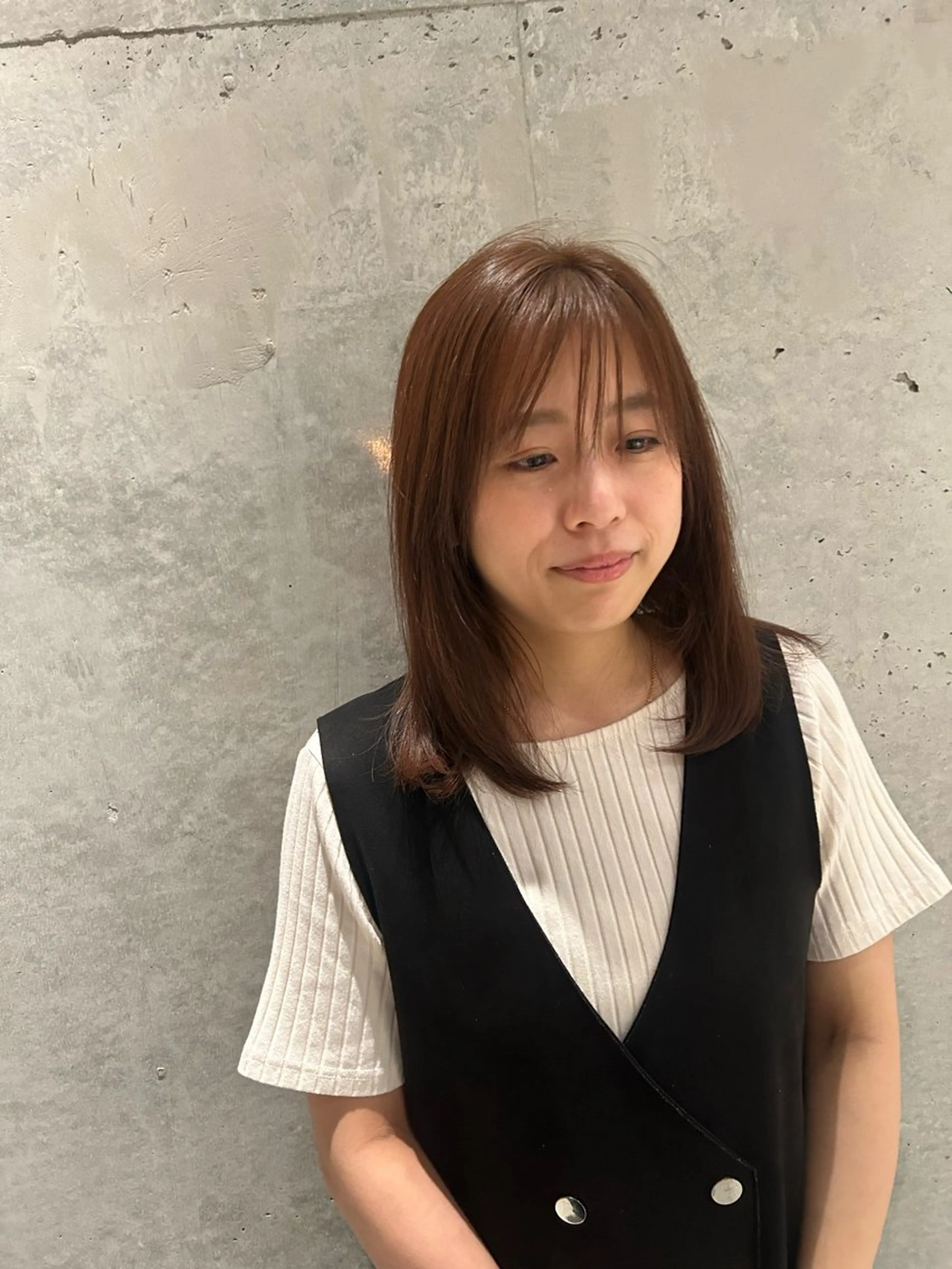 セミロング カラー ブラウンカラー ヘアカラー トリートメント uusi所属・Serena 清澄白河のヘアスタイル