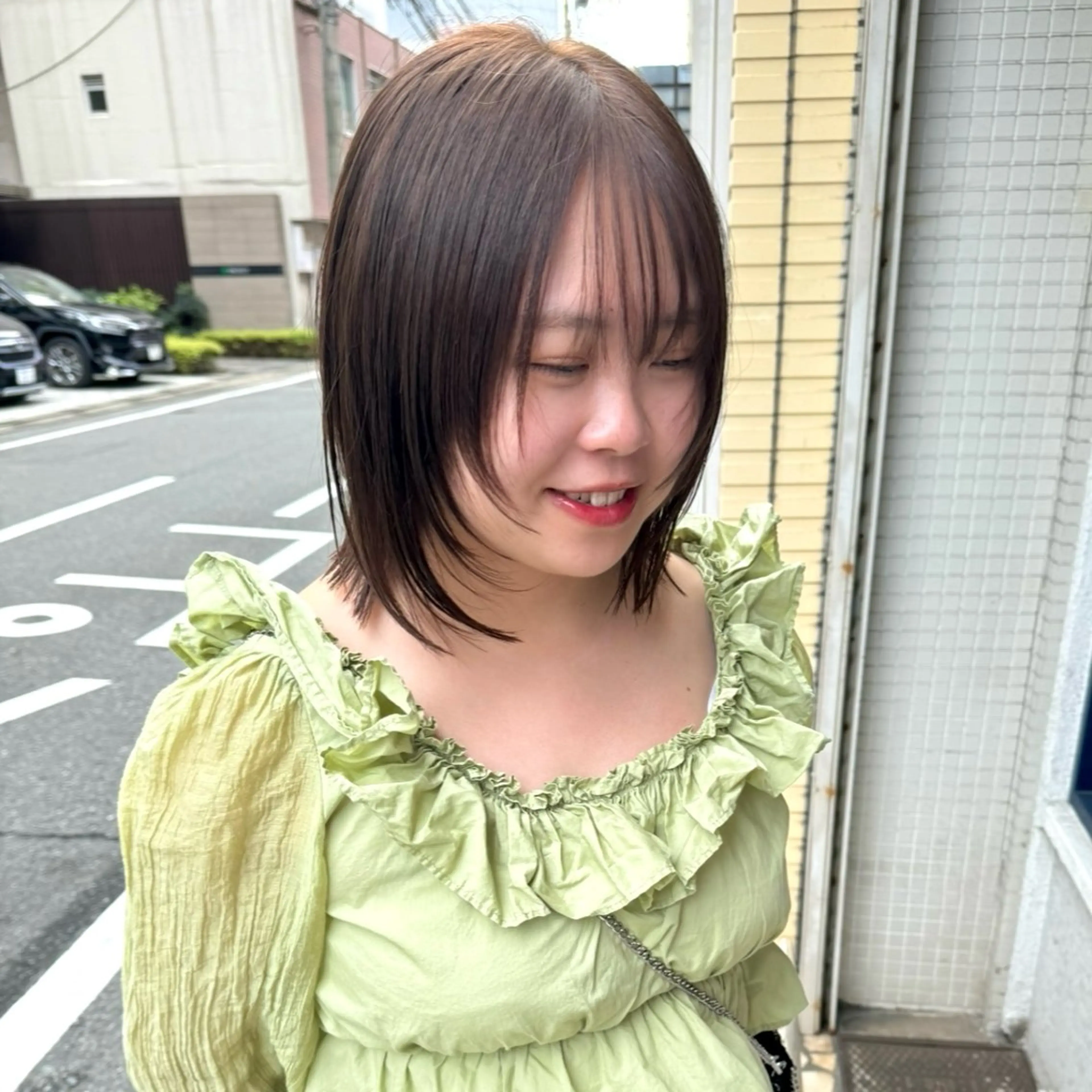 ミディアム カラー カット ヘアカラー トリートメント Lilu しずくのヘアスタイル