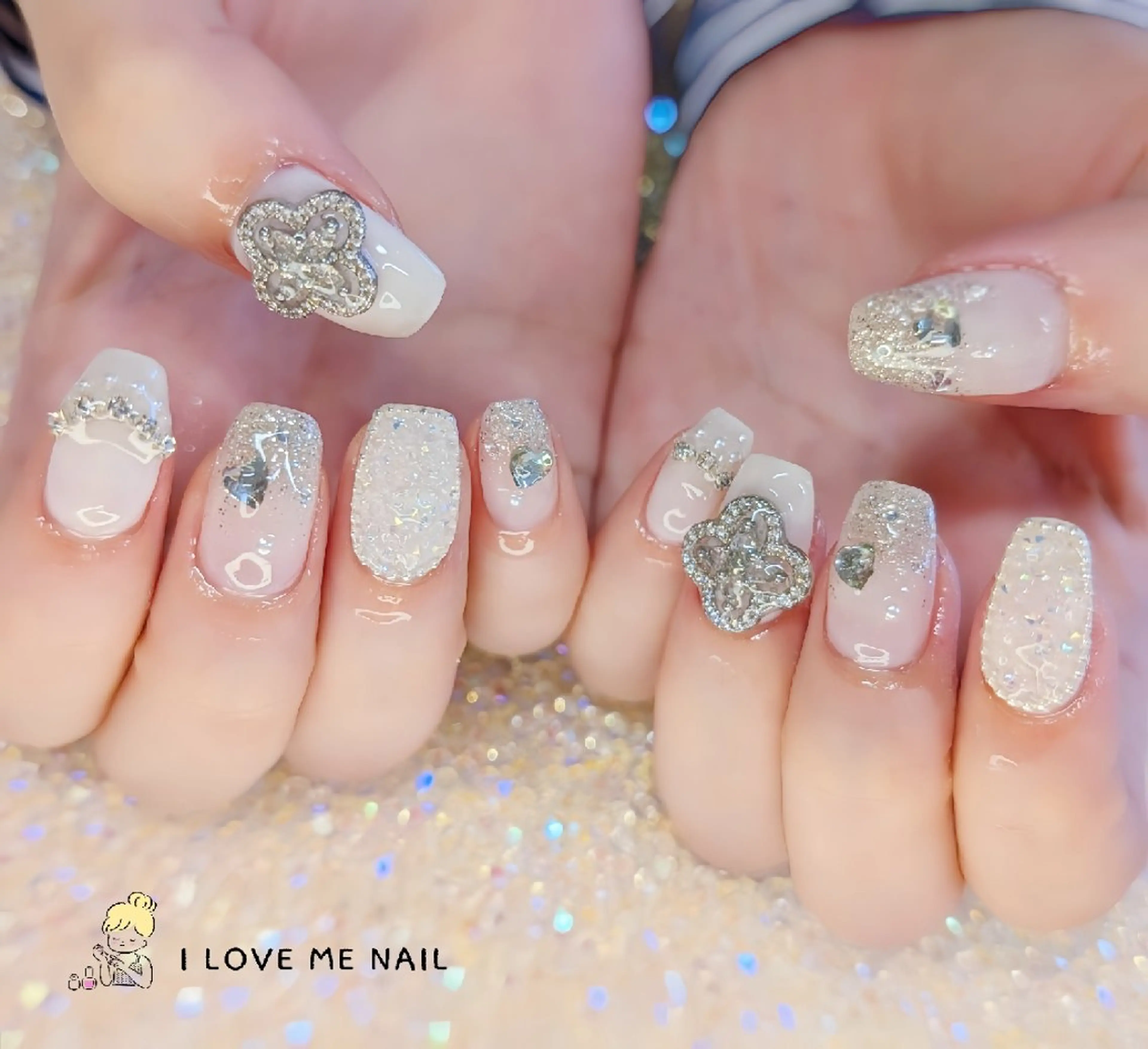 ネイル 長さ出し ハート 韓国ネイル マグネットネイル ニュアンスネイル ハンドネイル I LOVE ME NAIL.｡.:*♡のネイルデザイン