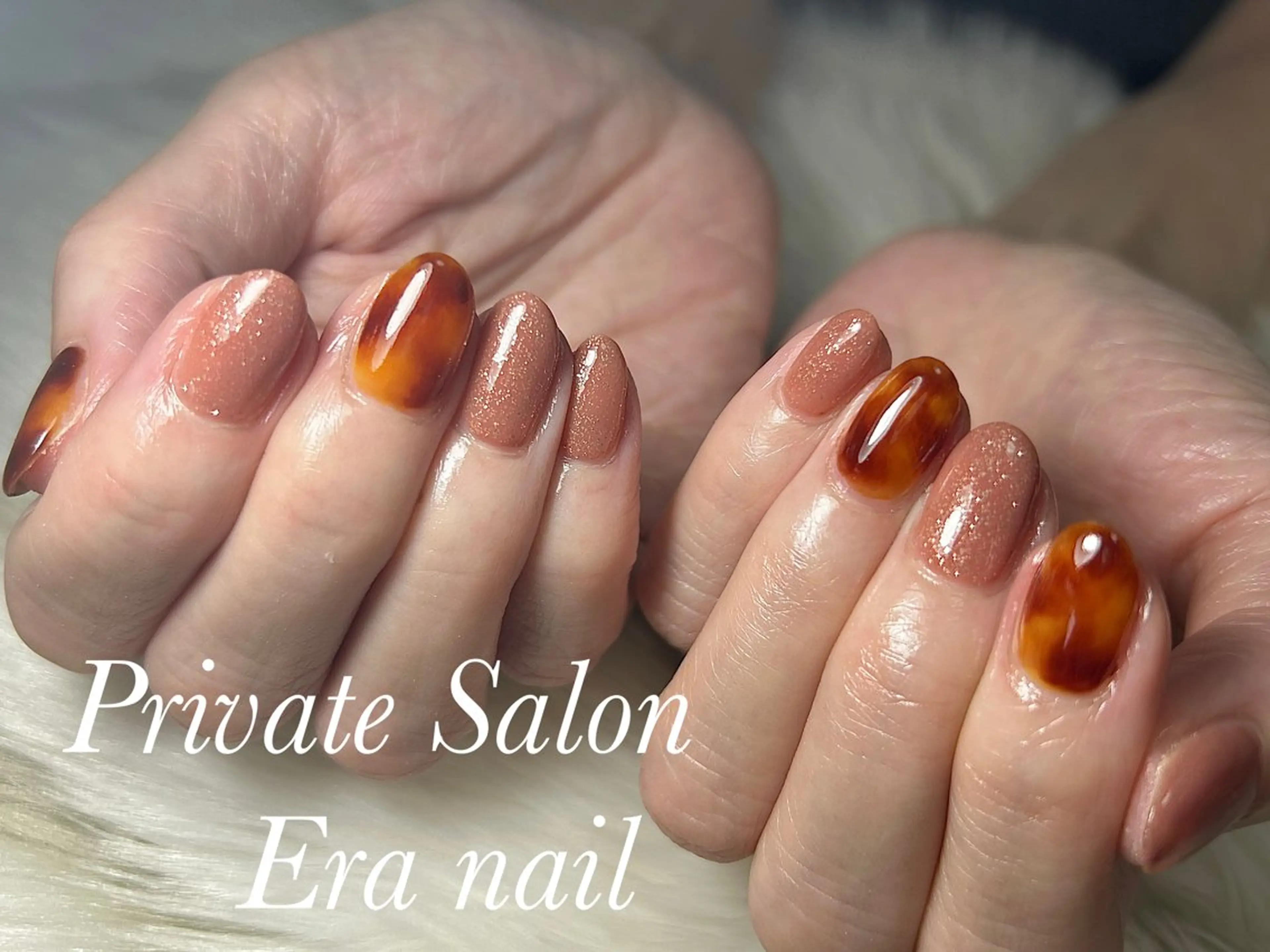 ネイル べっ甲ネイル ハンドネイル Era nailのネイルデザイン