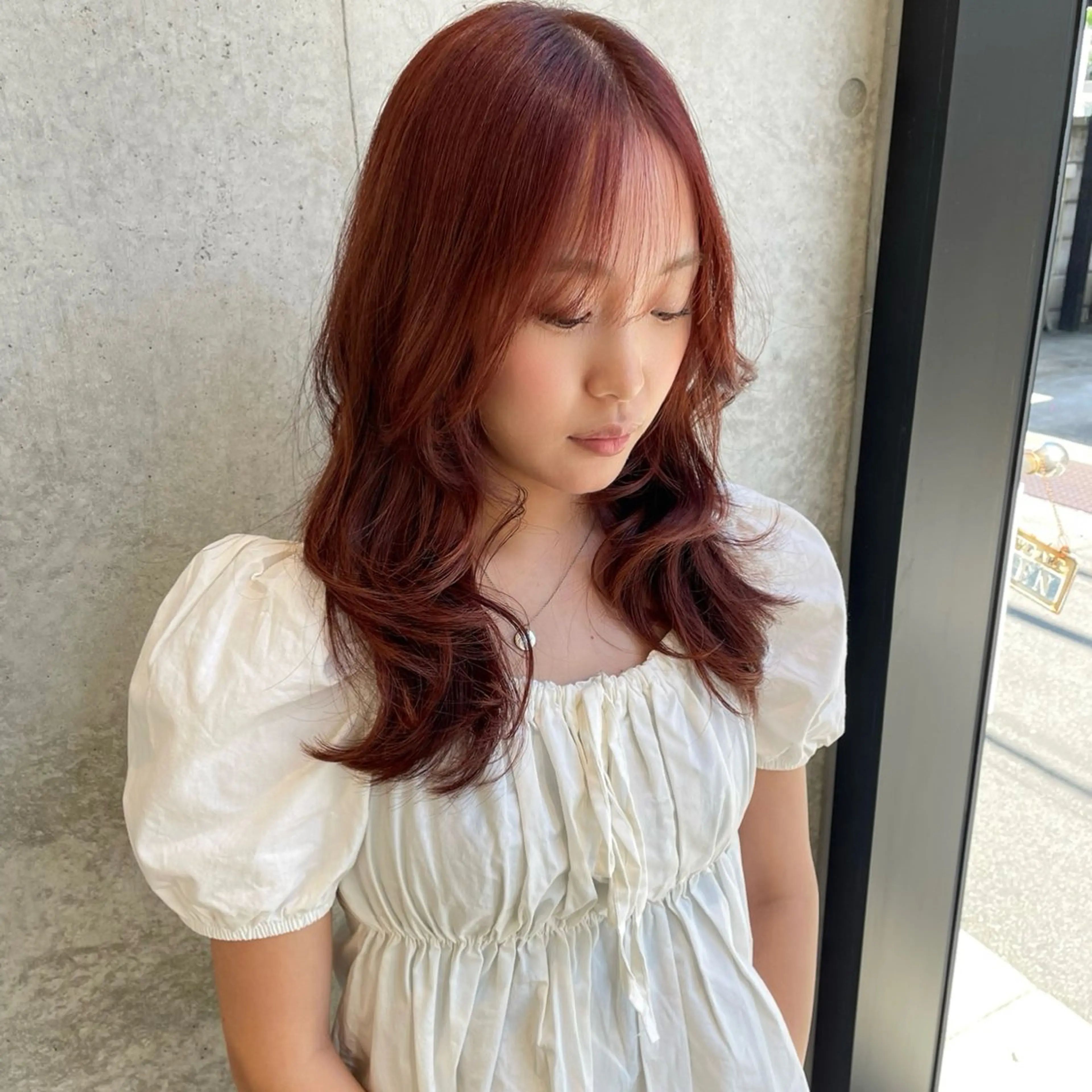 ミディアム カラー ヘアアレンジ レイヤーカット カット ヘアカラー トリートメント ヘッドスパ Mizobe misakiのヘアスタイル