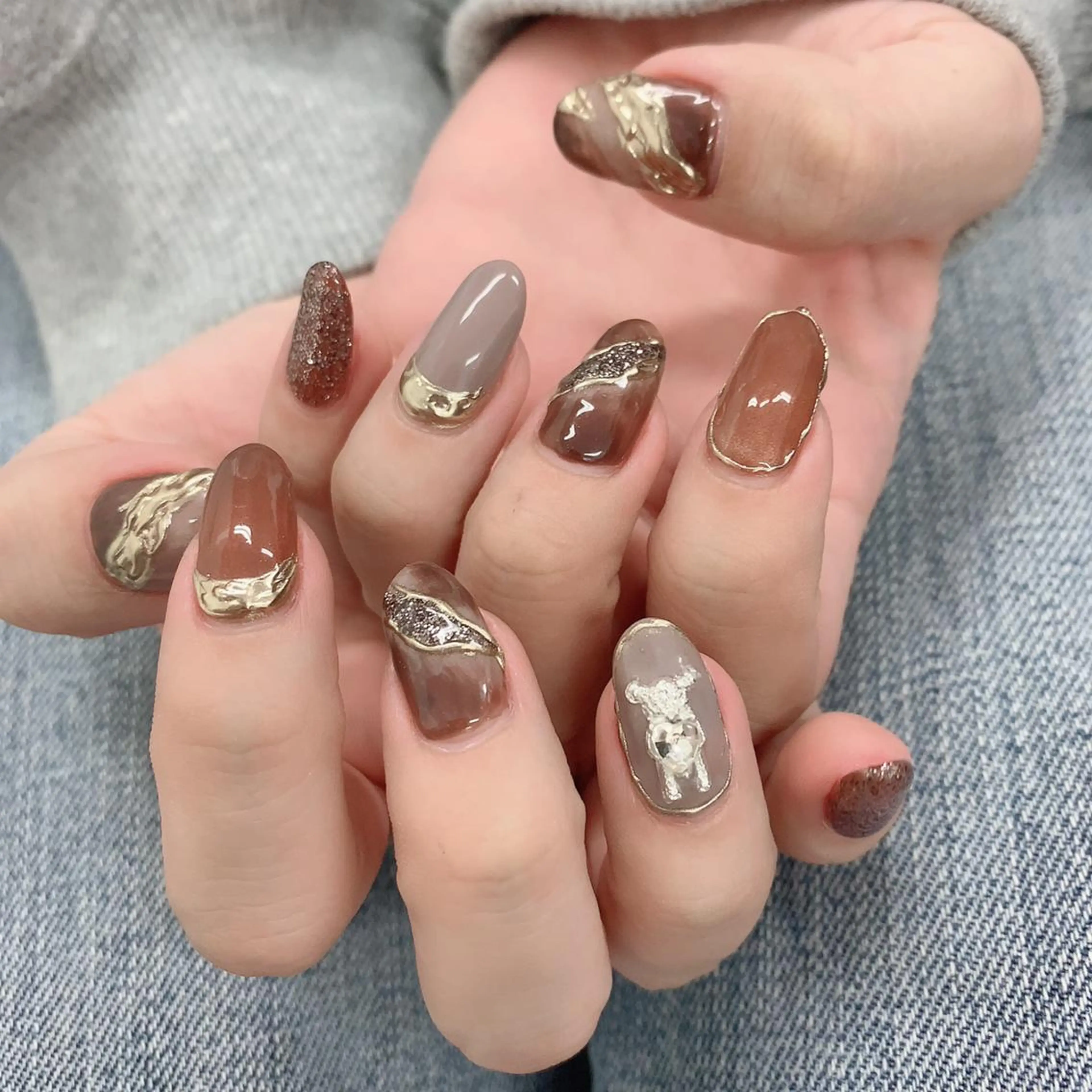 ネイル アートネイル ニュアンスネイル ワンホンネイル ハンドネイル atelier-02 umedaのネイルデザイン
