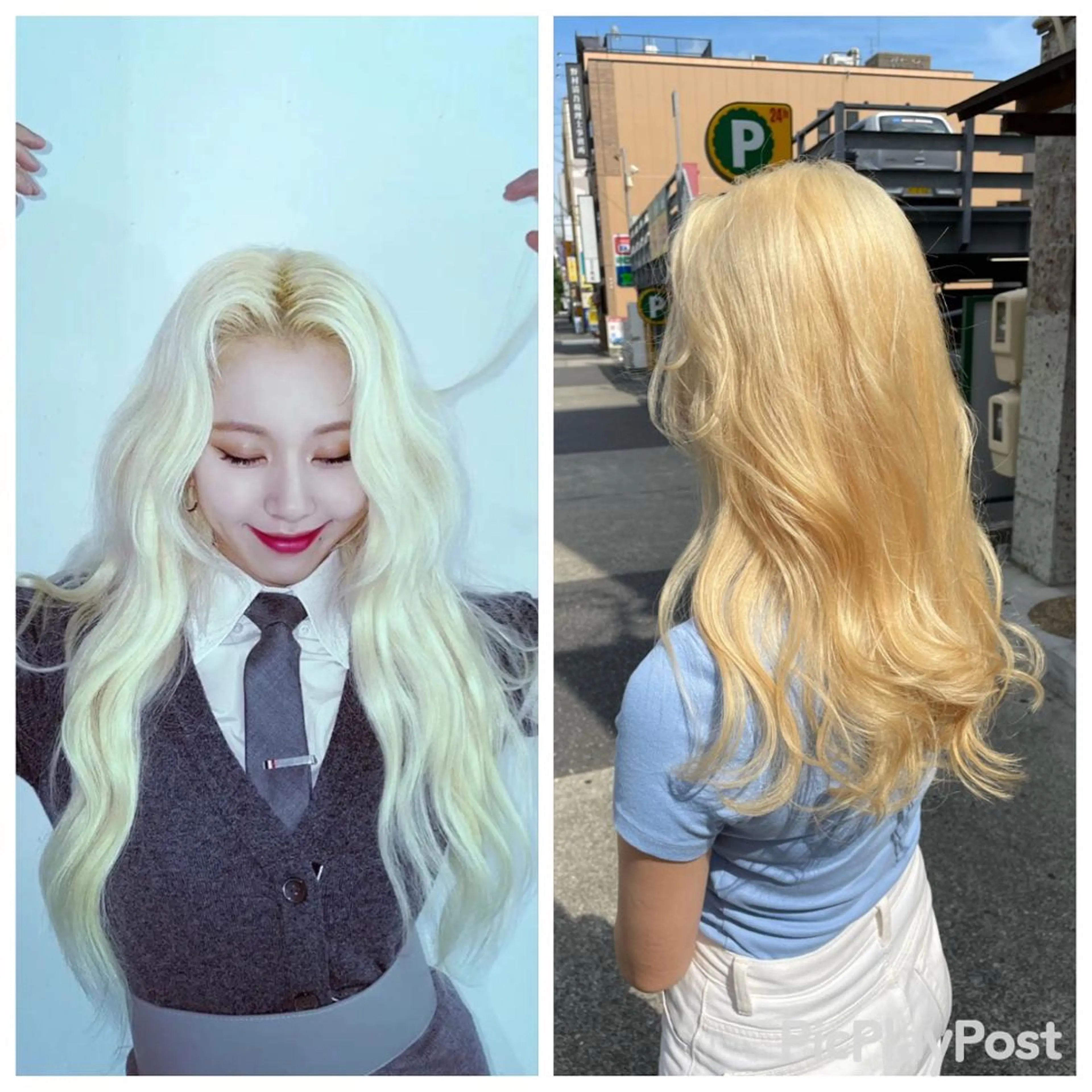 ロング ヘアカラー 最新韓国本場ヘア 🇰🇷榎本明日香のヘアスタイル