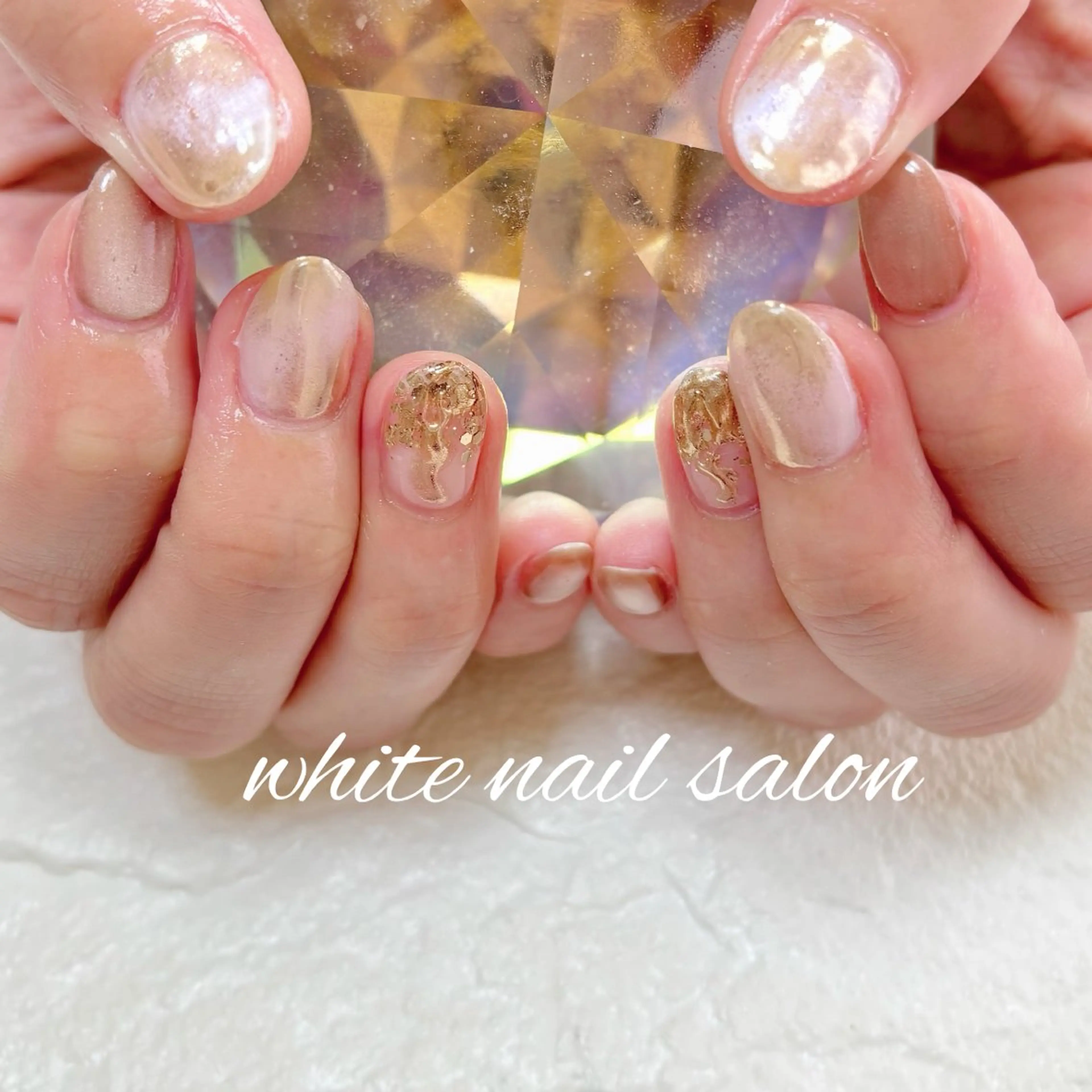 ネイル フットネイル ホワイト ハンドネイル white nail salonのネイルデザイン