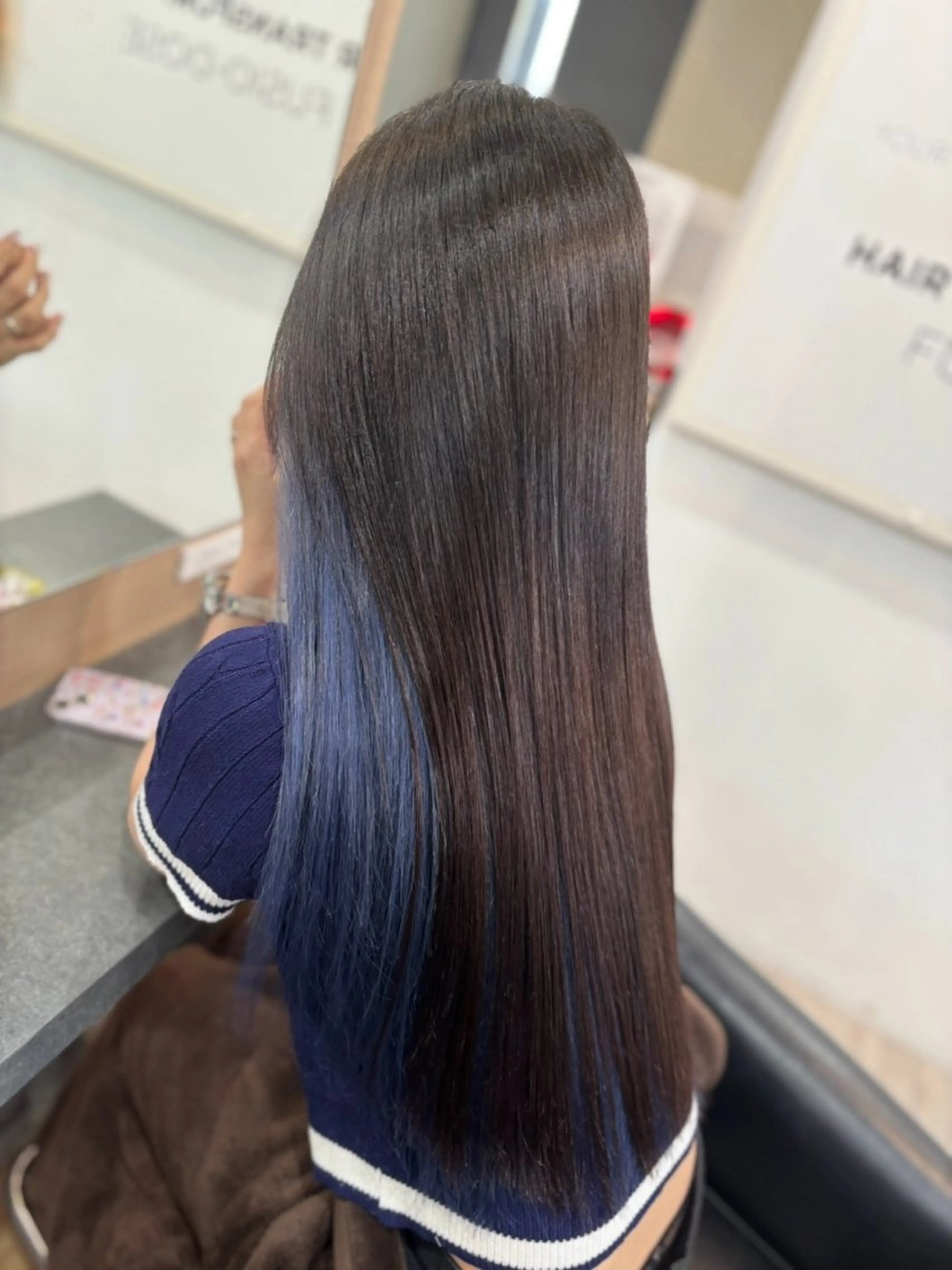 ロング カラー ブリーチ ブルーカラー インナーカラー エクステ ヘアカラー エクステ Lapis エクステ /艶カラー/あいかのヘアスタイル
