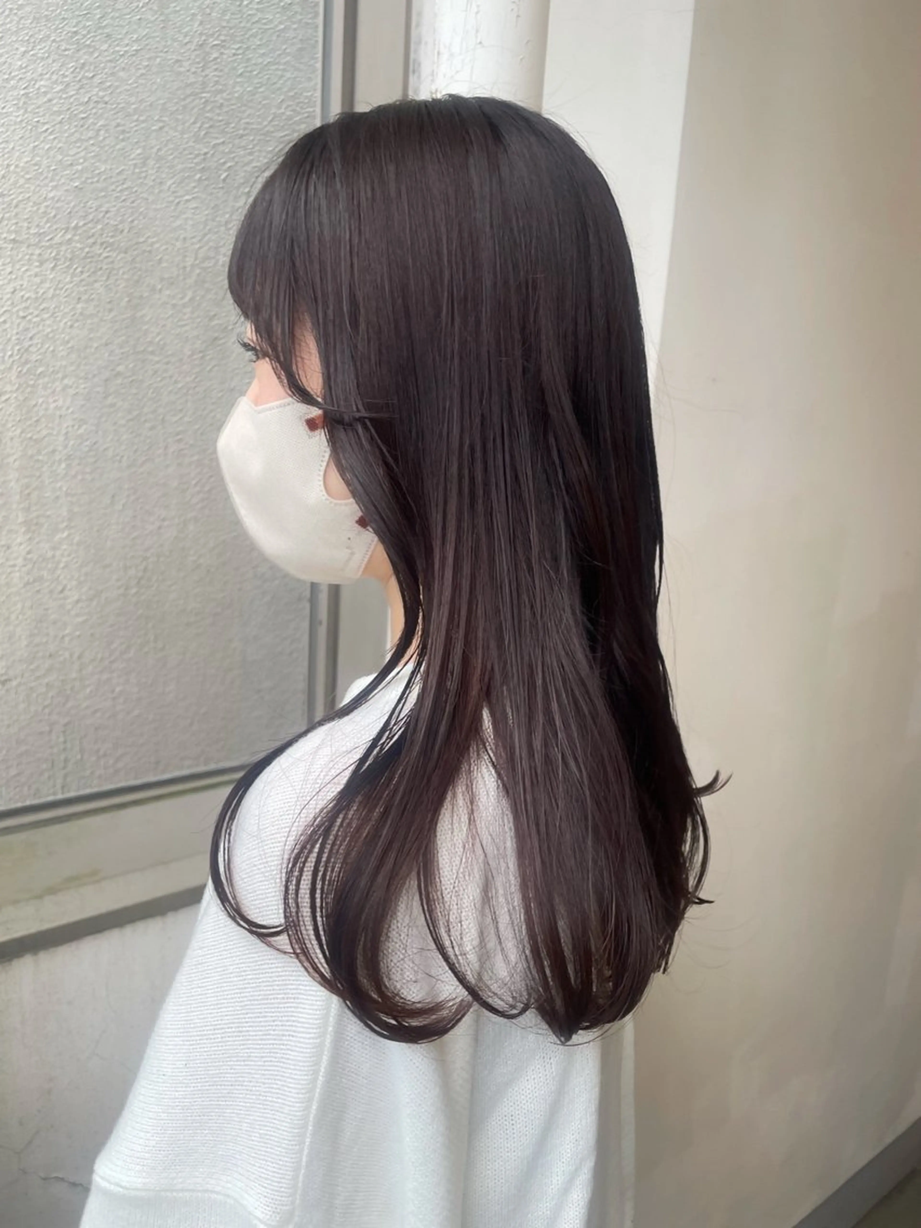 ロング カラー カシス 透明感カラー グレージュ ラベンダーカラー 髪質改善 ヘアカラー トリートメント ヘアセット Hair Salon BOTTOMS所属・✨透明感ケアカラー✨ 長野ゆきなのヘアスタイル