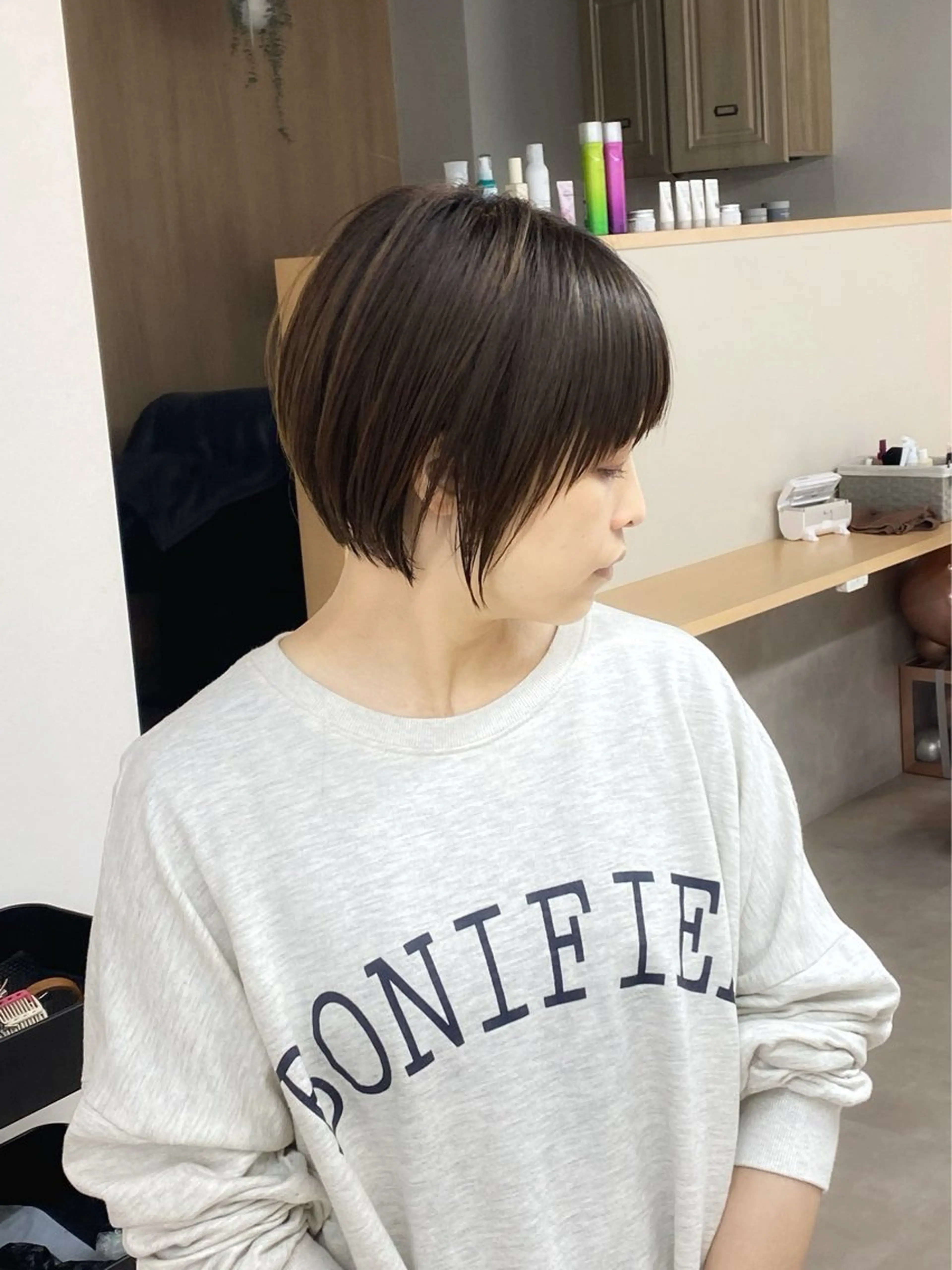 ショート カラー ショートボブ 丸みショート ボブ ショートヘア ショート/ハイライト /白髪ぼかし🌿松本のヘアスタイル