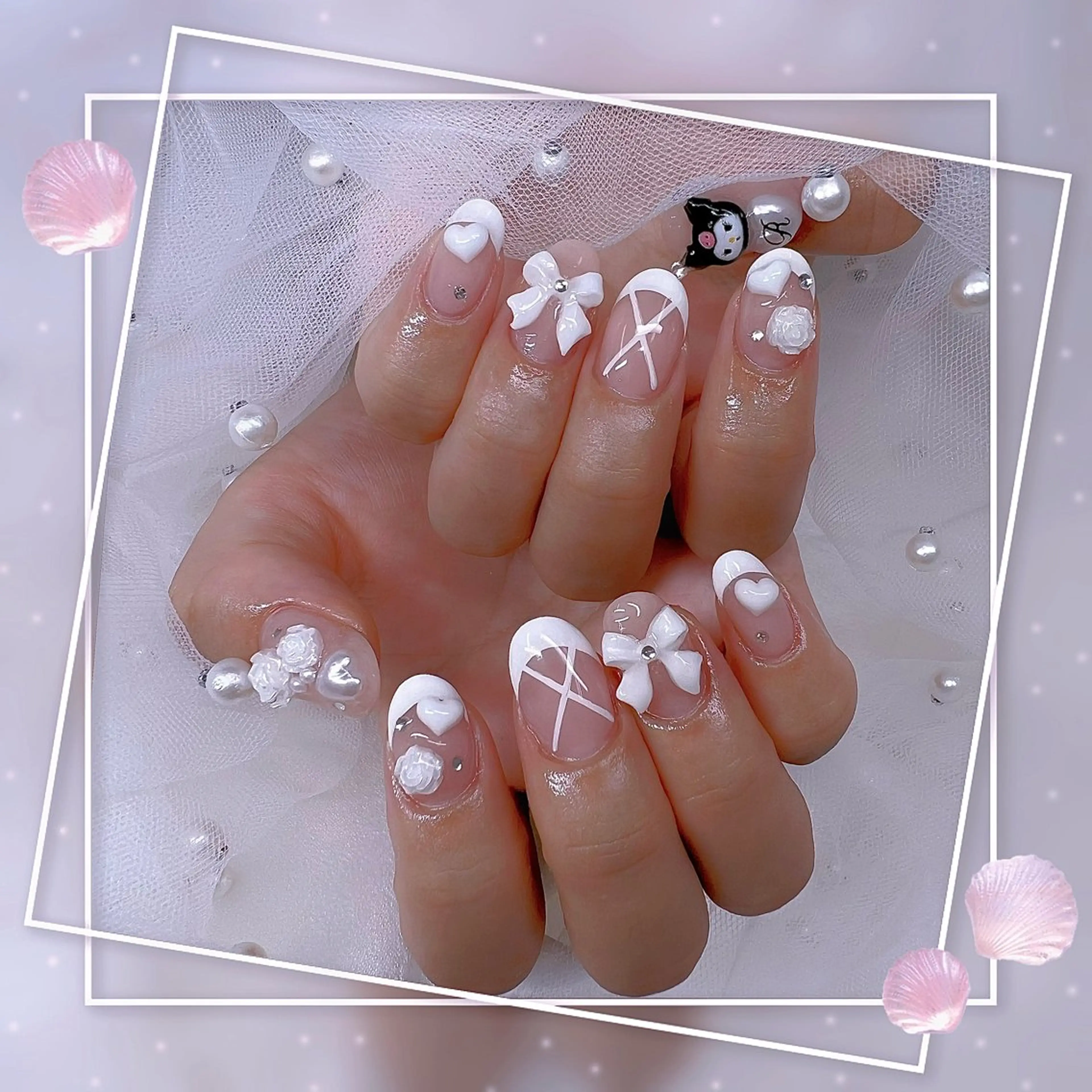 ネイル チークネイル フレンチネイル グラデーション マグネットネイル マグネットフレンチ ハンドネイル ハンドケア Chill Nailsalonのネイルデザイン