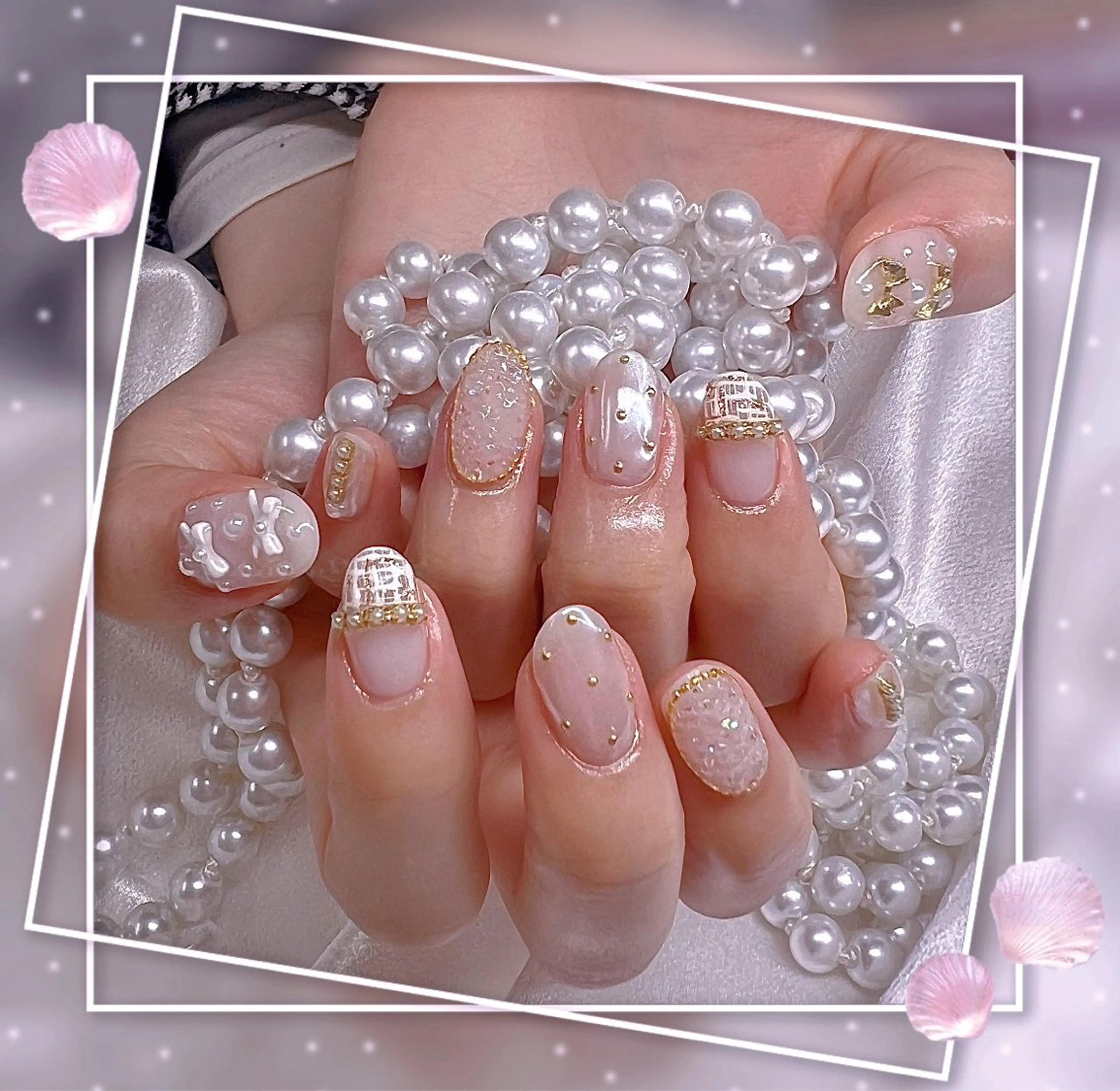 ネイル グラデーション キラキラネイル 韓国ネイル マグネットネイル ピンク ハンドネイル Chill Nailsalonのネイルデザイン