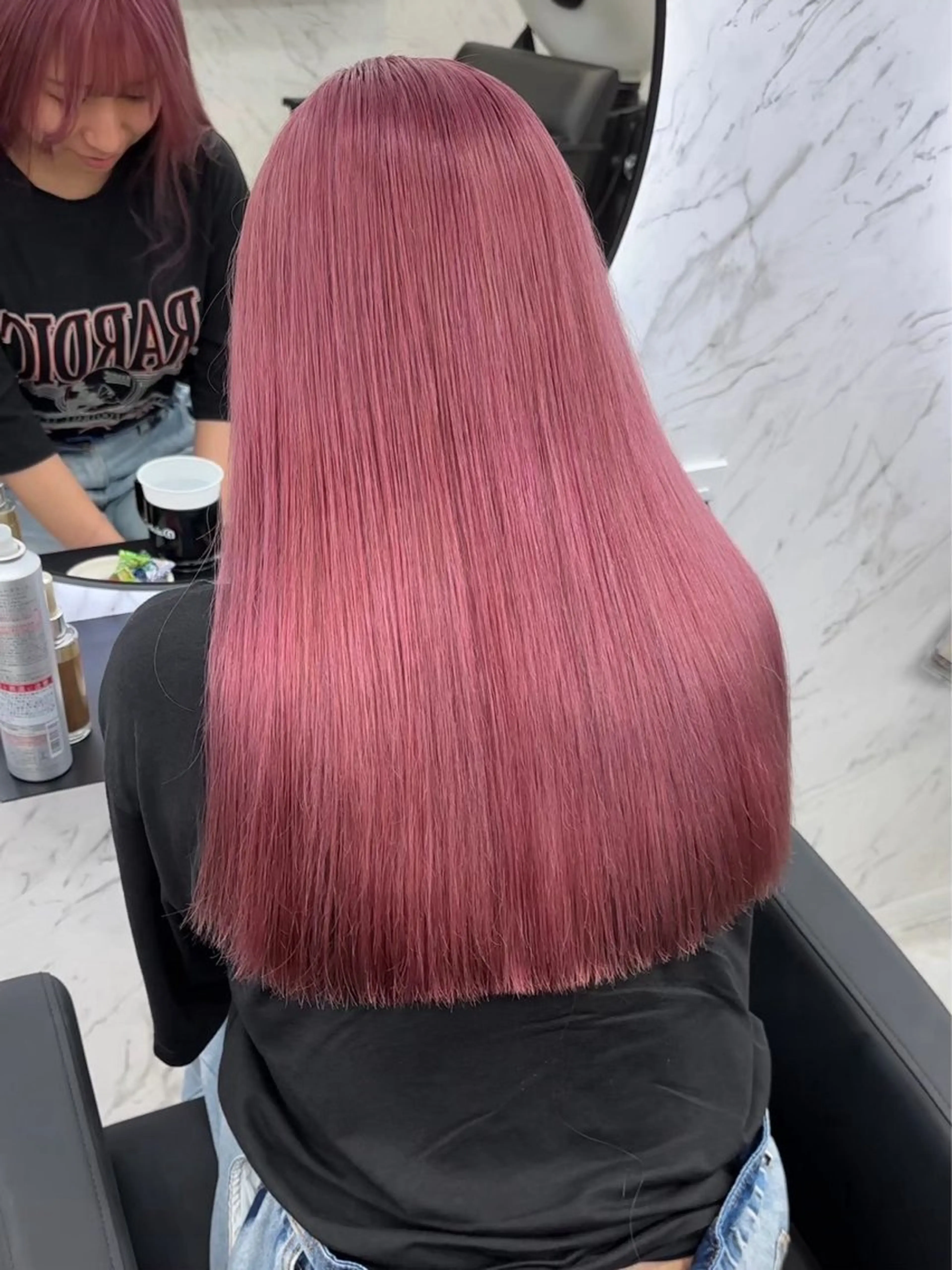 ロング カラー ピンクカラー hair salon dot. mooda 韓国風サロン 町田店所属・韓国風ヘア🎀🩶 /♡𝓝𝓸𝓪♡のヘアスタイル