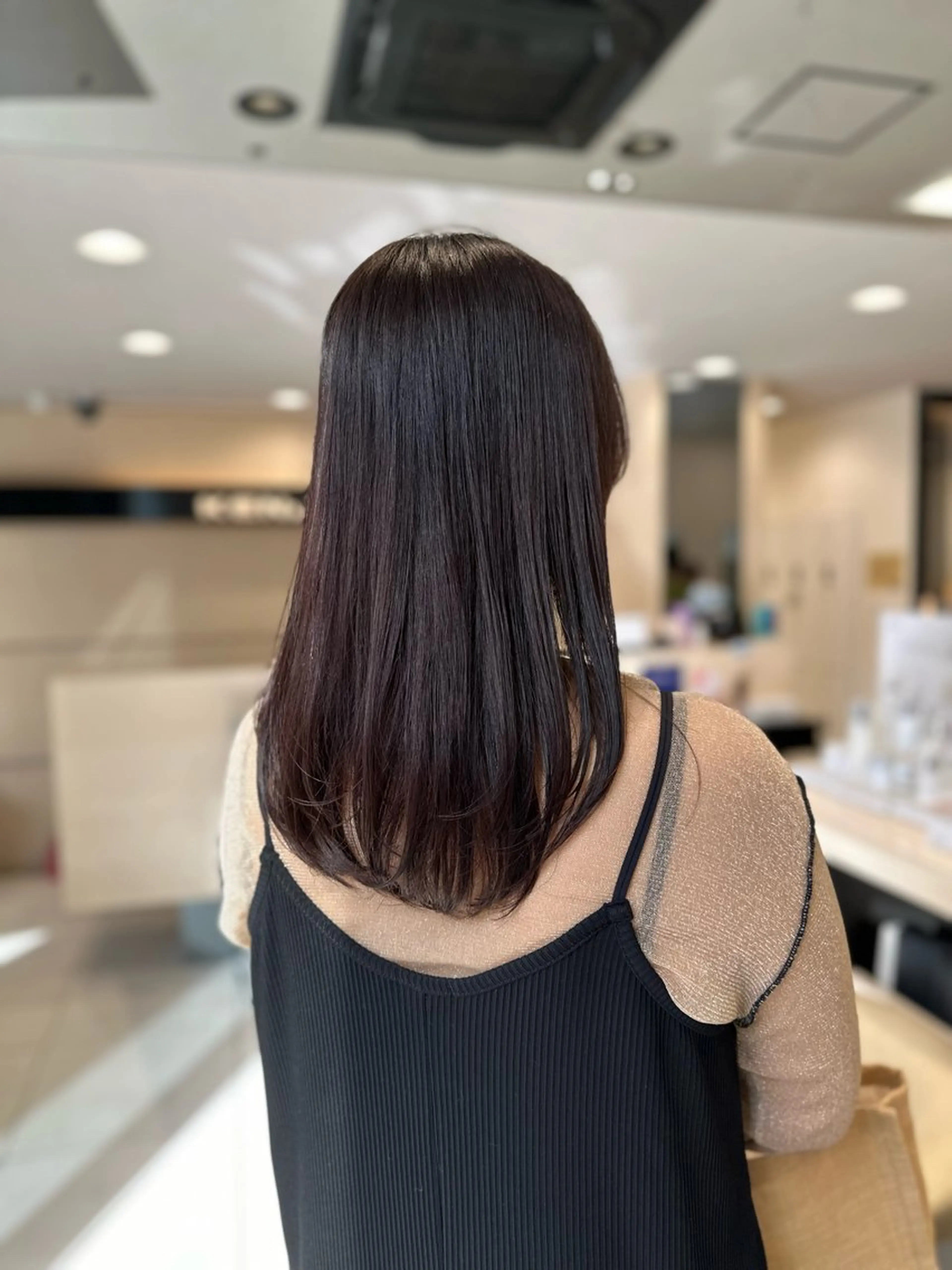 セミロング カラー ブラウンカラー レイヤーカット カット ヘアカラー クロスパーマ/うる艶 カラー/Kurumiのヘアスタイル