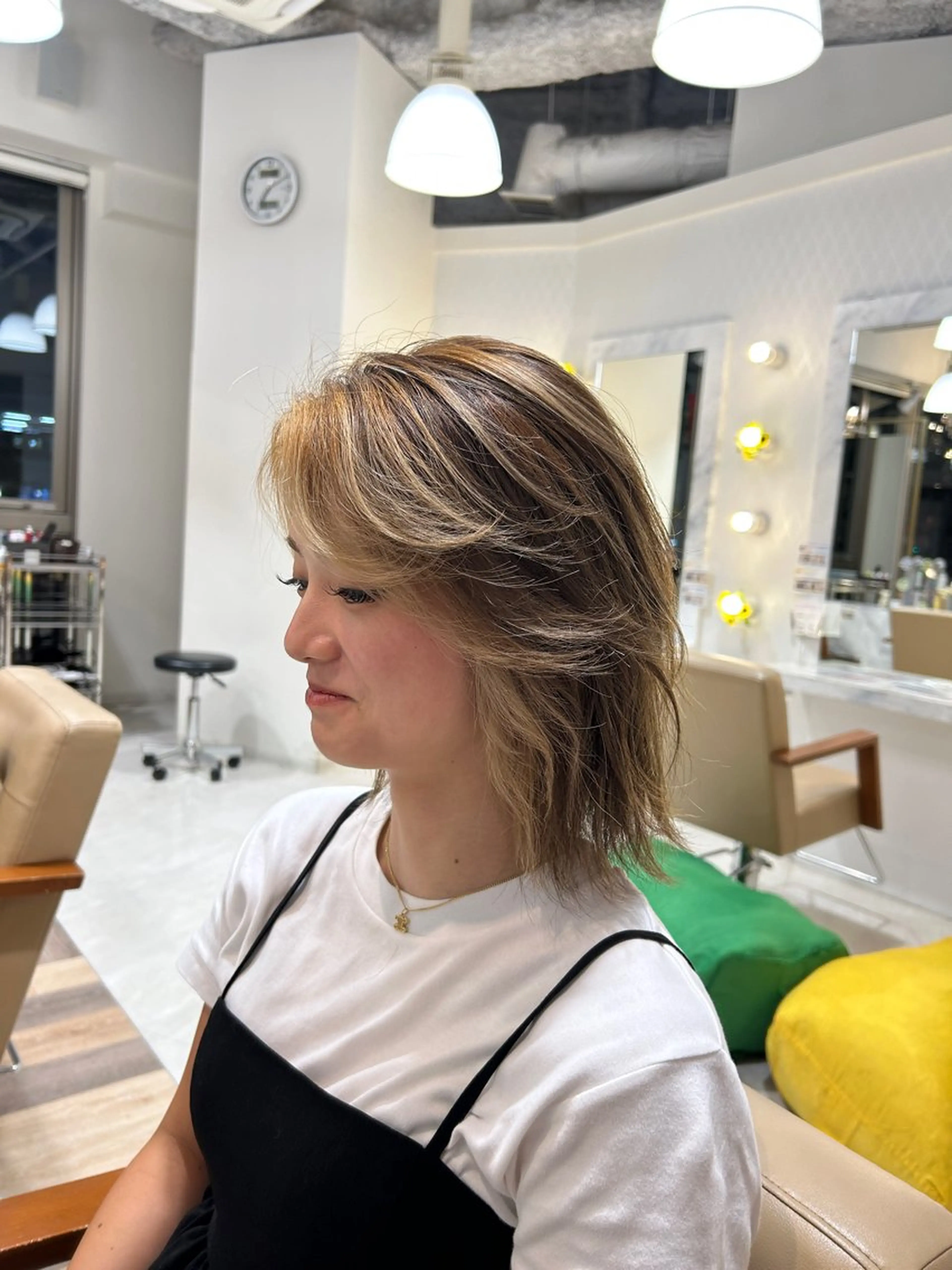 ミディアム カラー ハイライトカラー ハイライト ヘアカラー Yuu/髪質改善 デザインカラーのヘアスタイル