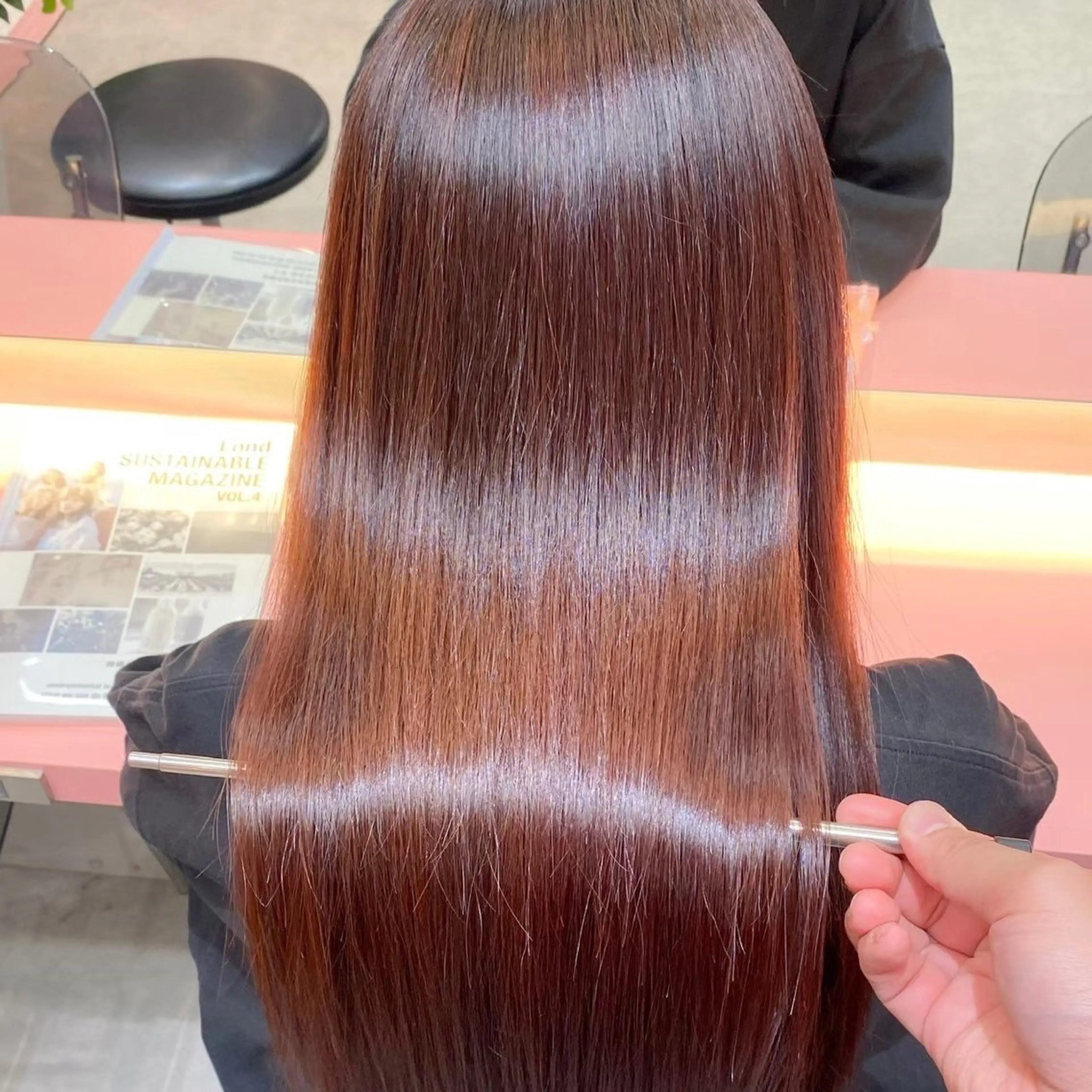 ❤️暖色ワンカラー❤️color➕内部補正トリートメント🫶🏻ピンクブラウン🩷ワインレッドの写真