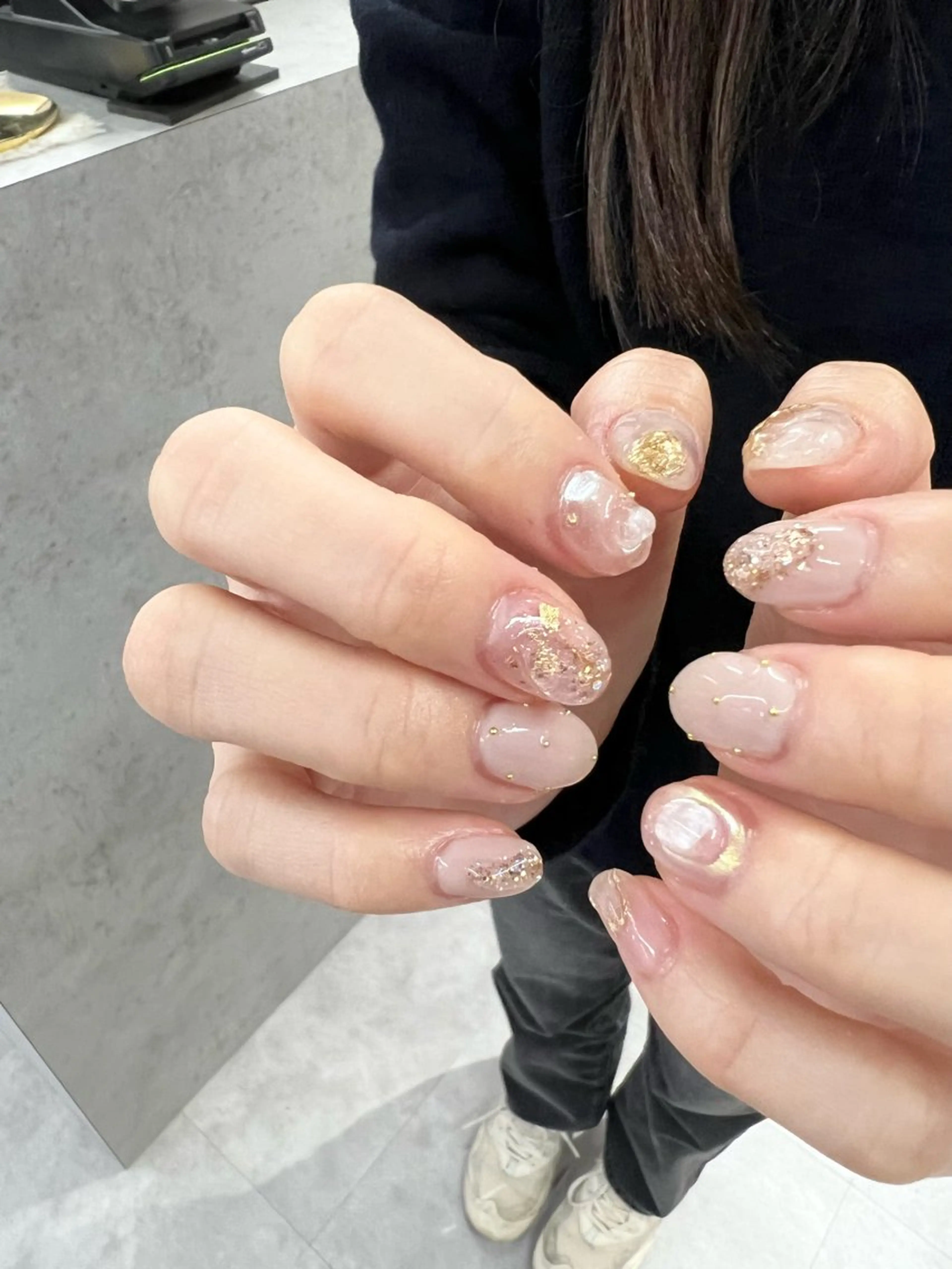 ネイル フラッシュネイル ジェルネイル 韓国ネイル 持ち込み ニュアンスネイル Bana_ Nailのネイルデザイン