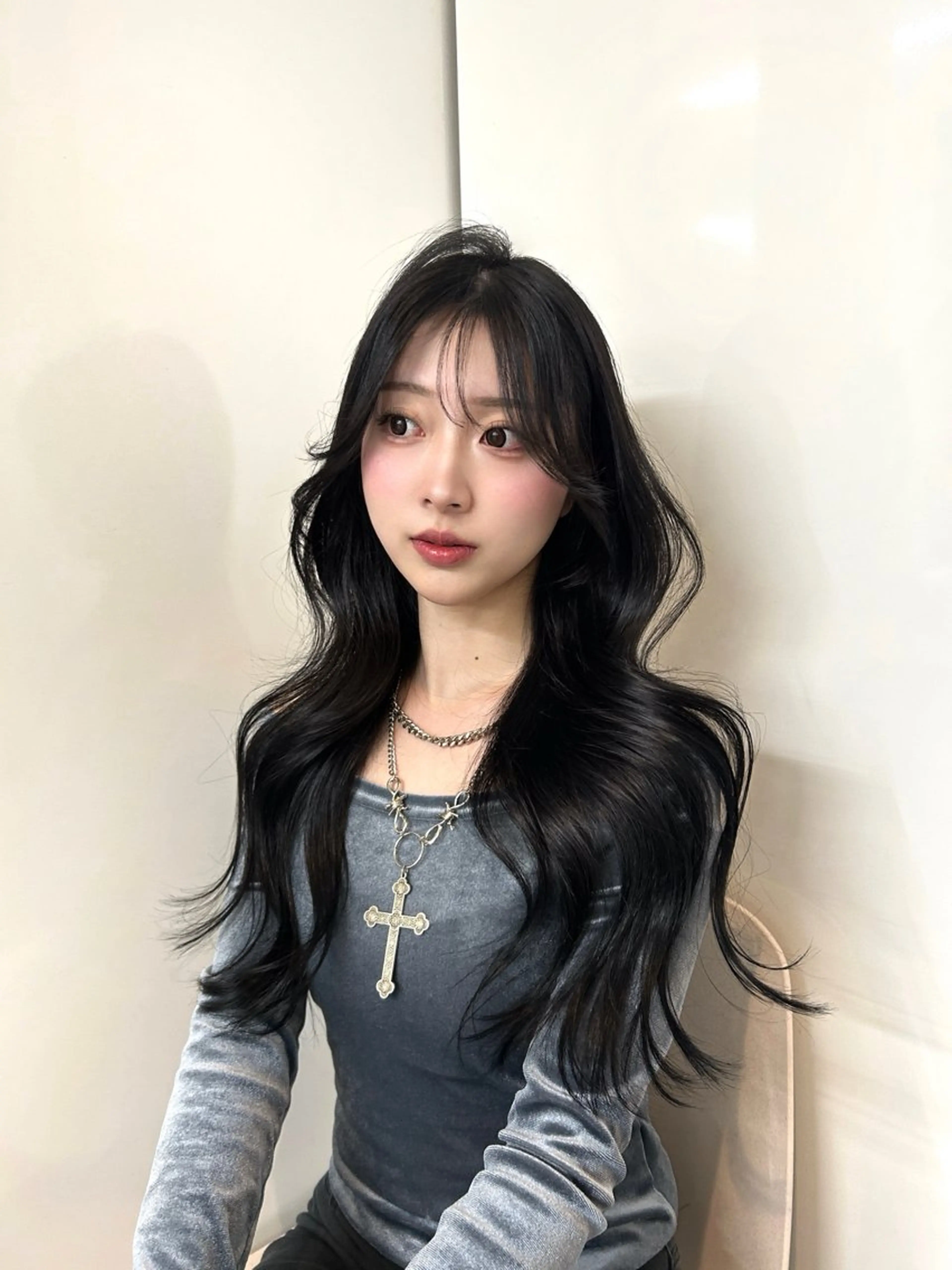 ロング カラー 韓国風ヘア 💖原宿/韓国ヘア 顔周りカット/Rioのヘアスタイル