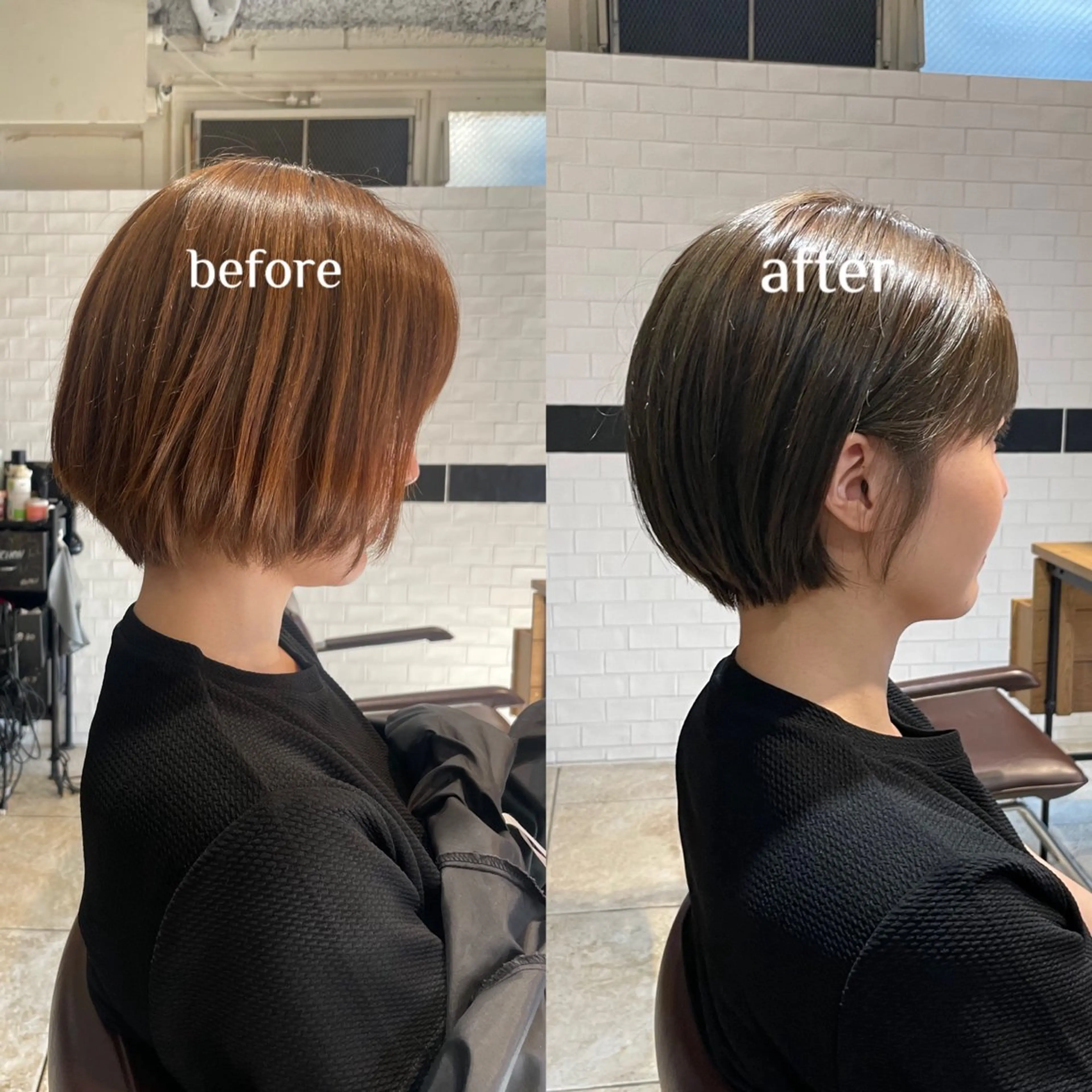 ショート カラー 丸みショート ブラウンカラー マットブラウン ショートヘア トリートメント ショート・ボブ／ CHIEのヘアスタイル