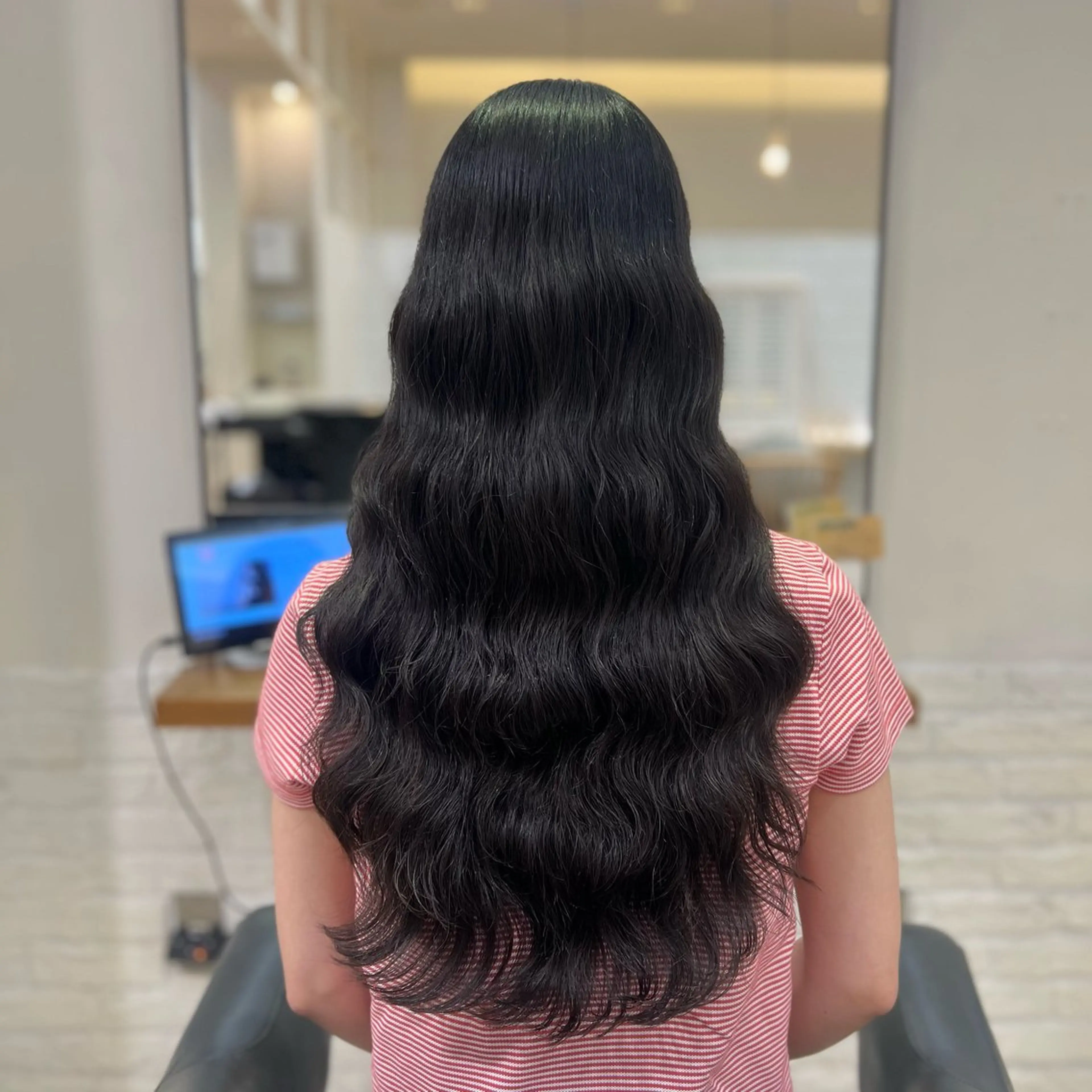 ロング ロング カット パーマ カットモデル募集🤍 小園菜月のヘアスタイル