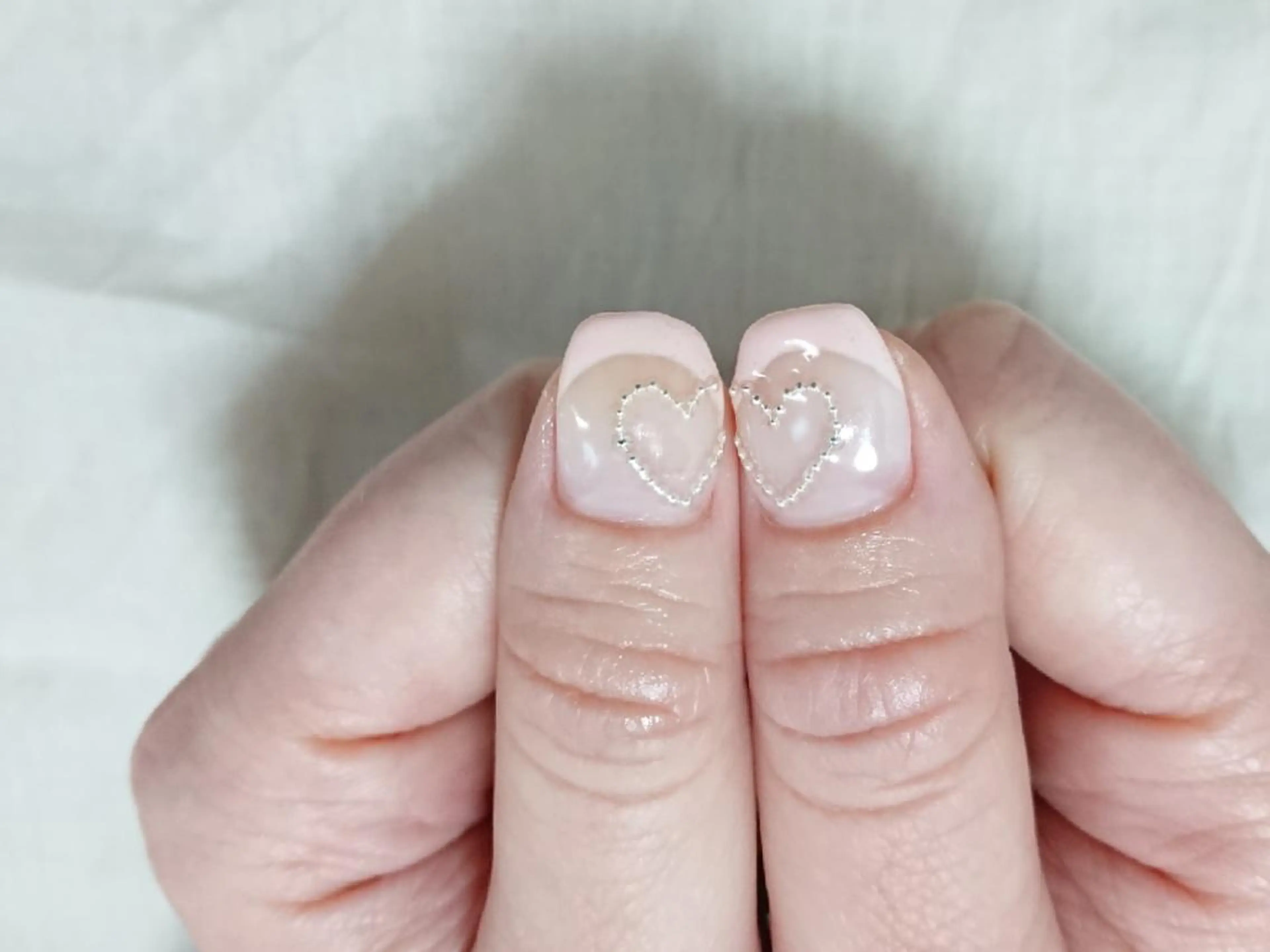 ネイル フレンチネイル ハート ハンドネイル shellnail さなえのネイルデザイン
