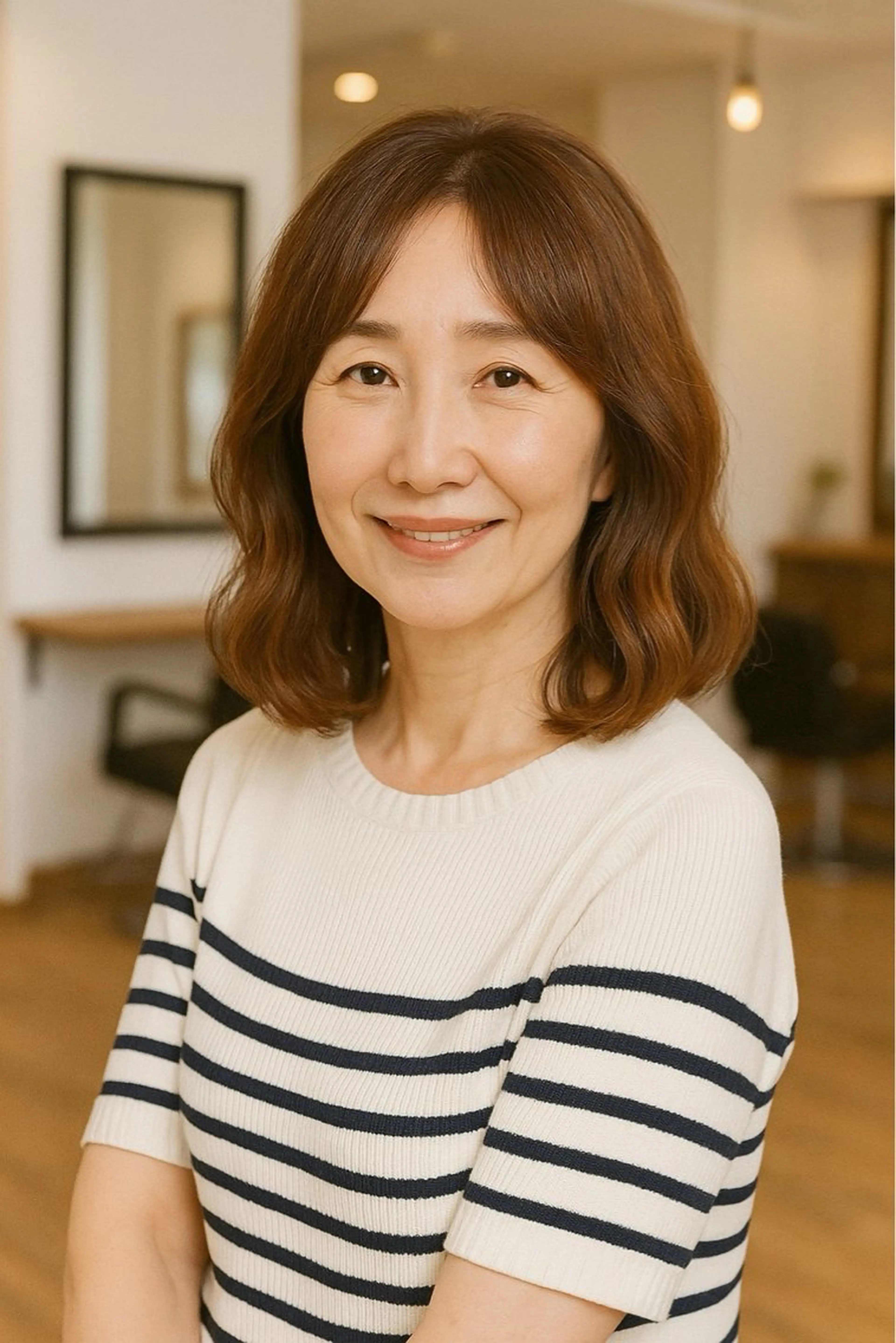 ミディアム ヘアカラー トリートメント 髪質改善/マツエク垢 抜け透明感カラー衣笠のヘアスタイル