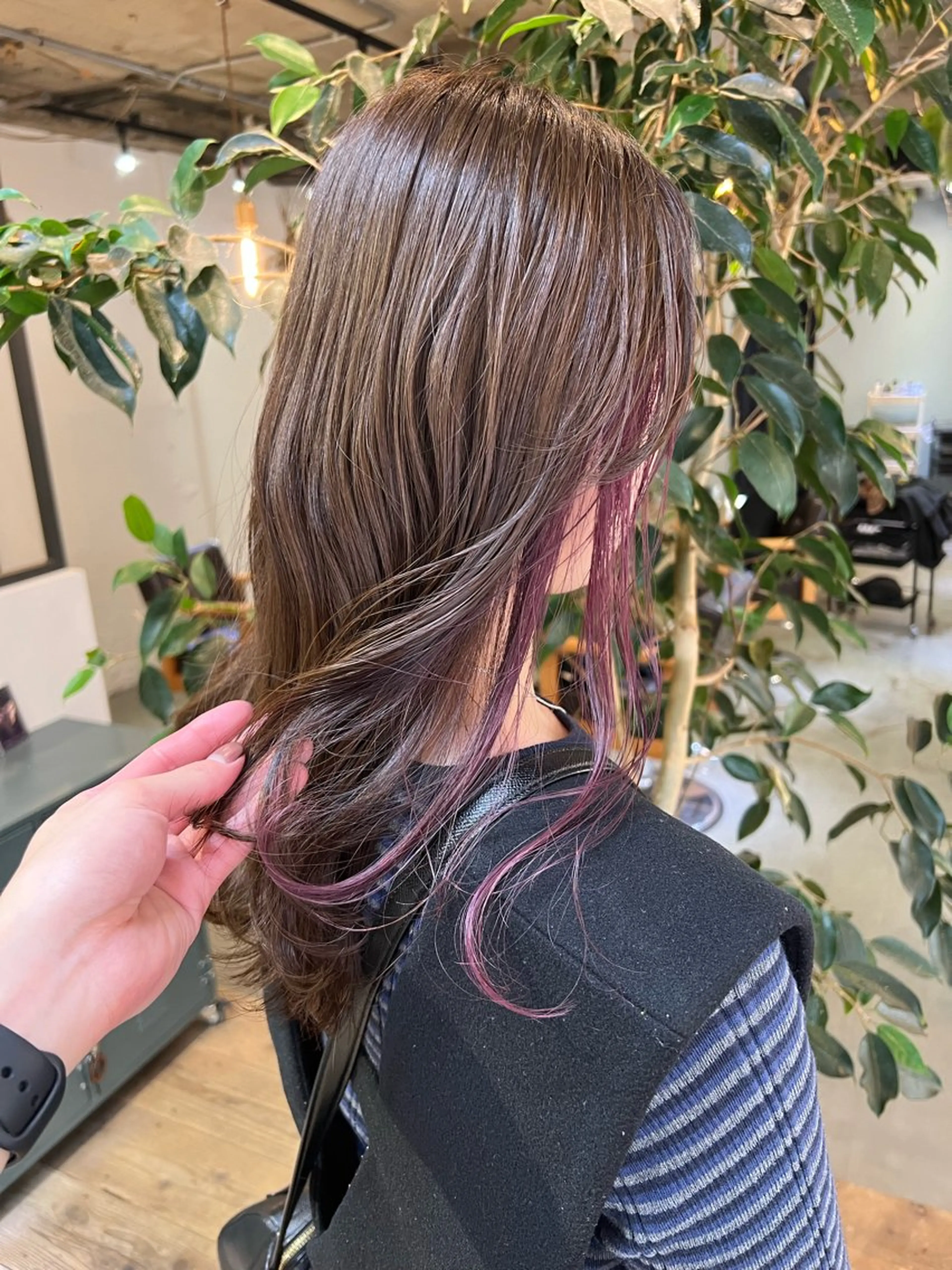 ロング カラー インナーカラー ラベンダーカラー ピンクカラー ピンクラベンダー カット ヘアカラー トリートメント 髪質改善/艶髪カラー 関野文也のヘアスタイル