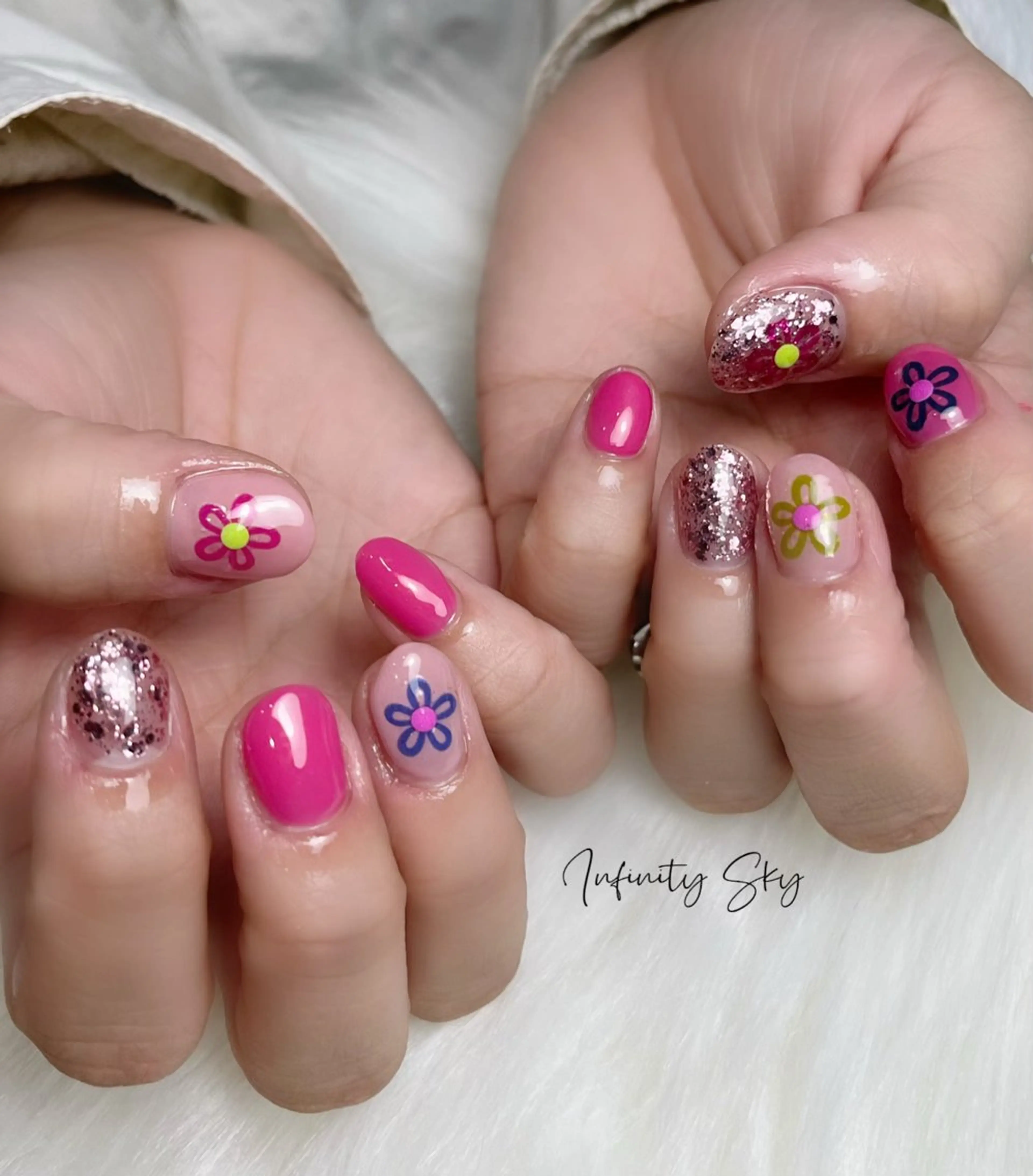 ネイル フラワーネイル infinity skyのネイルデザイン