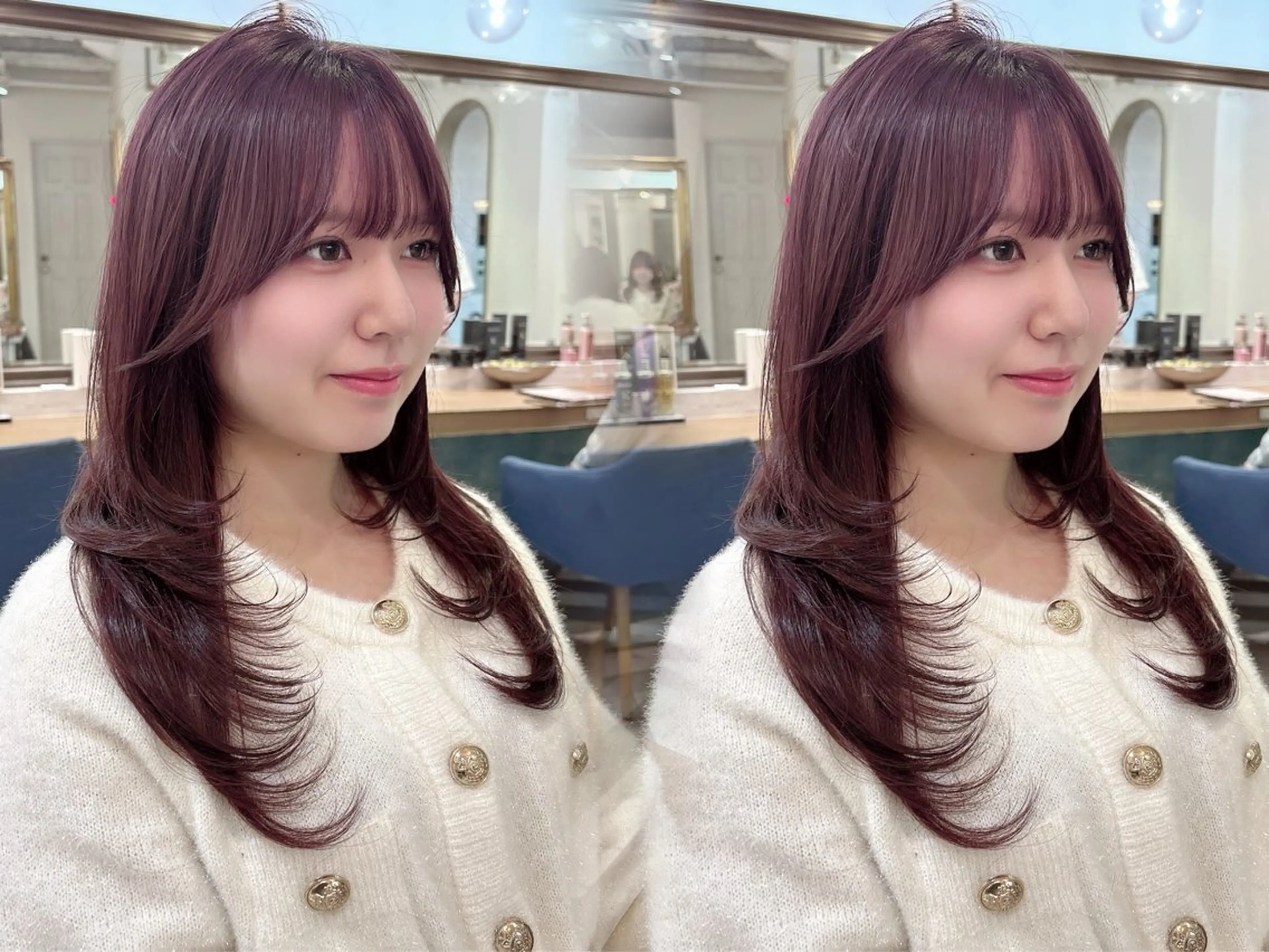 ロング カラー ヘアアレンジ カット ヘアカラー ❤︎韓国レイヤー/透 明感カラー/目黒のヘアスタイル