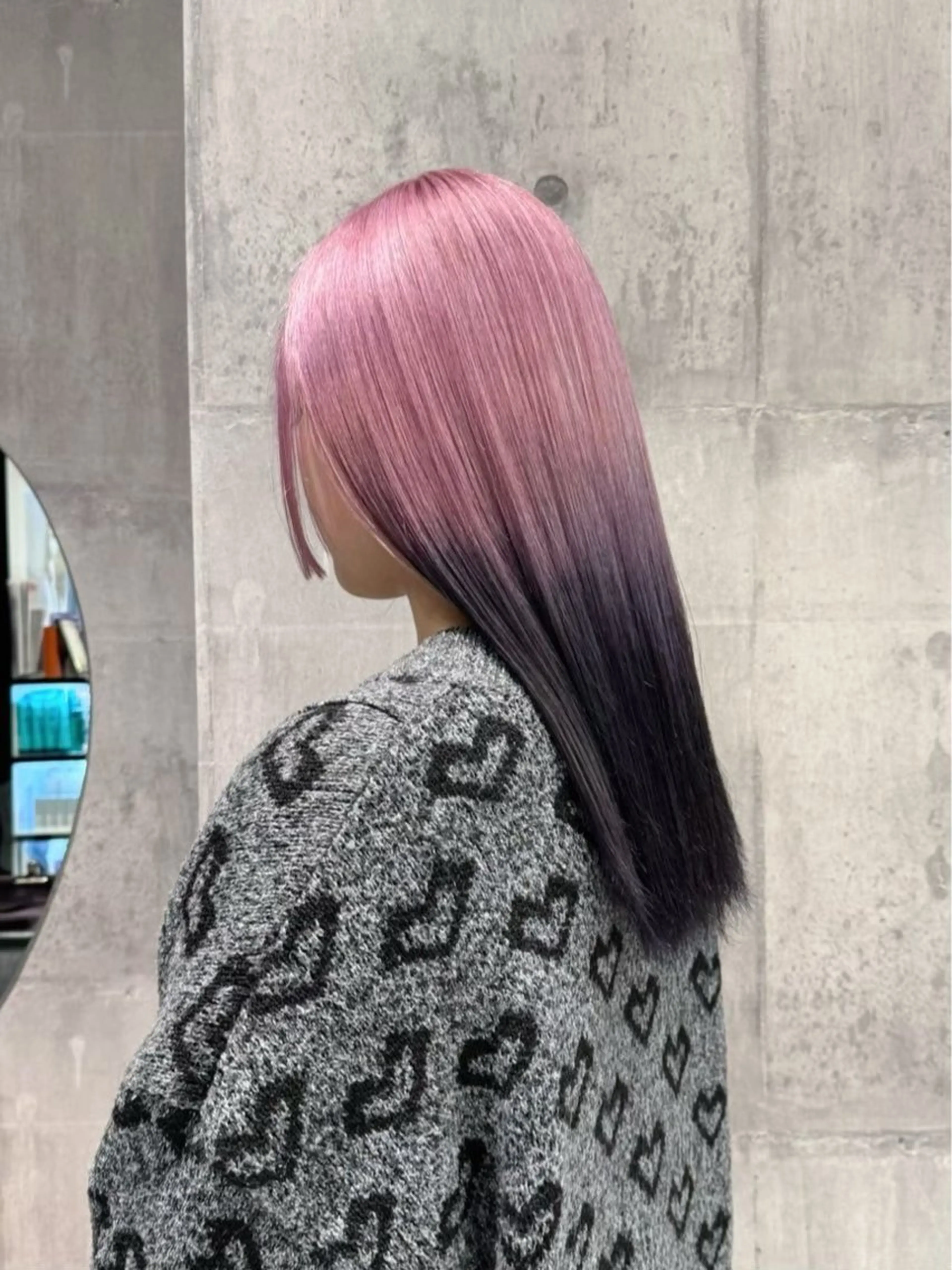 ロング カラー メンズウルフ🐺♡ ピンク♡ヘアメ🎀のヘアスタイル