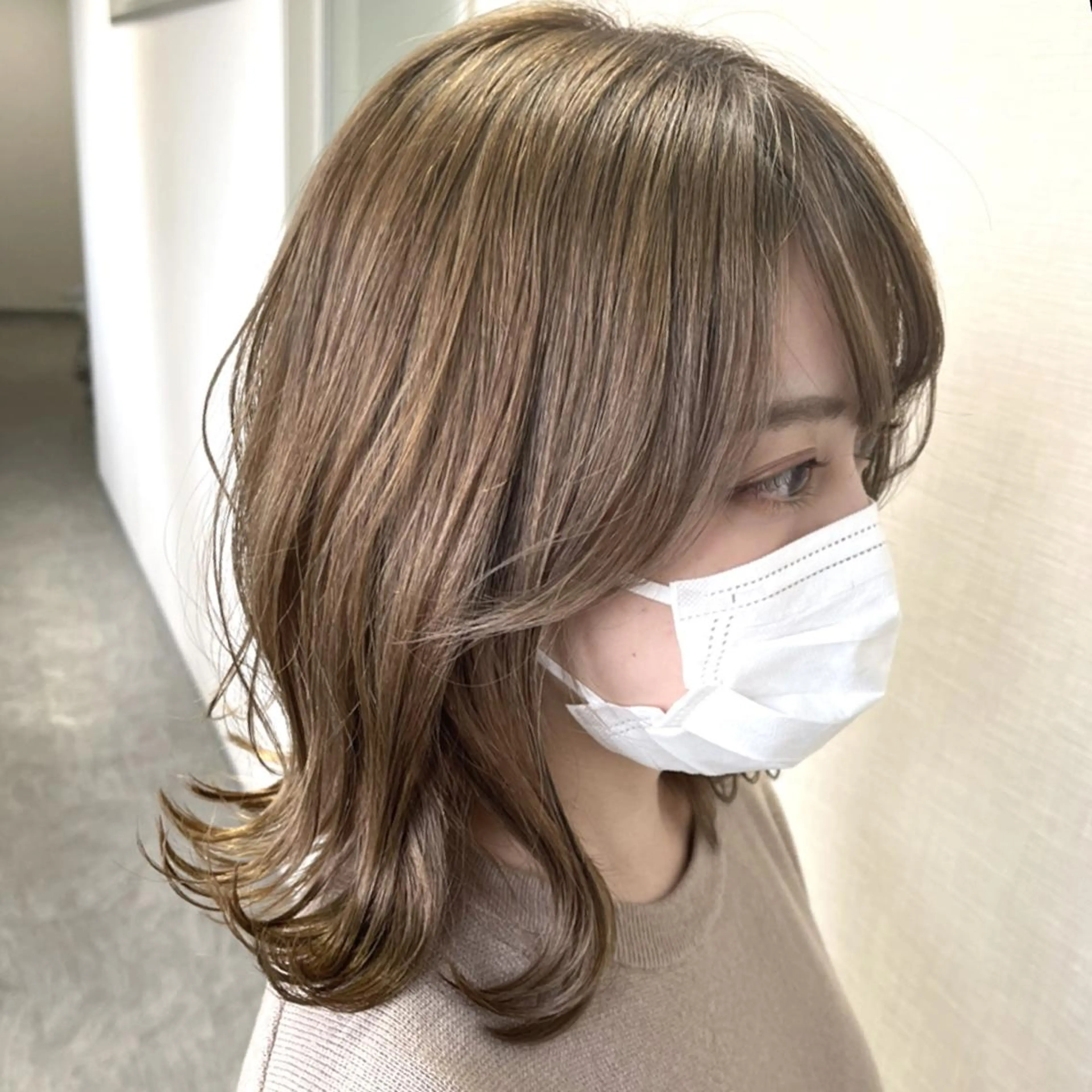 ミディアム カラー ヘアアレンジ ワンホンヘア カット ヘアカラー 松井那津子 /ハイライトブリーチのヘアスタイル