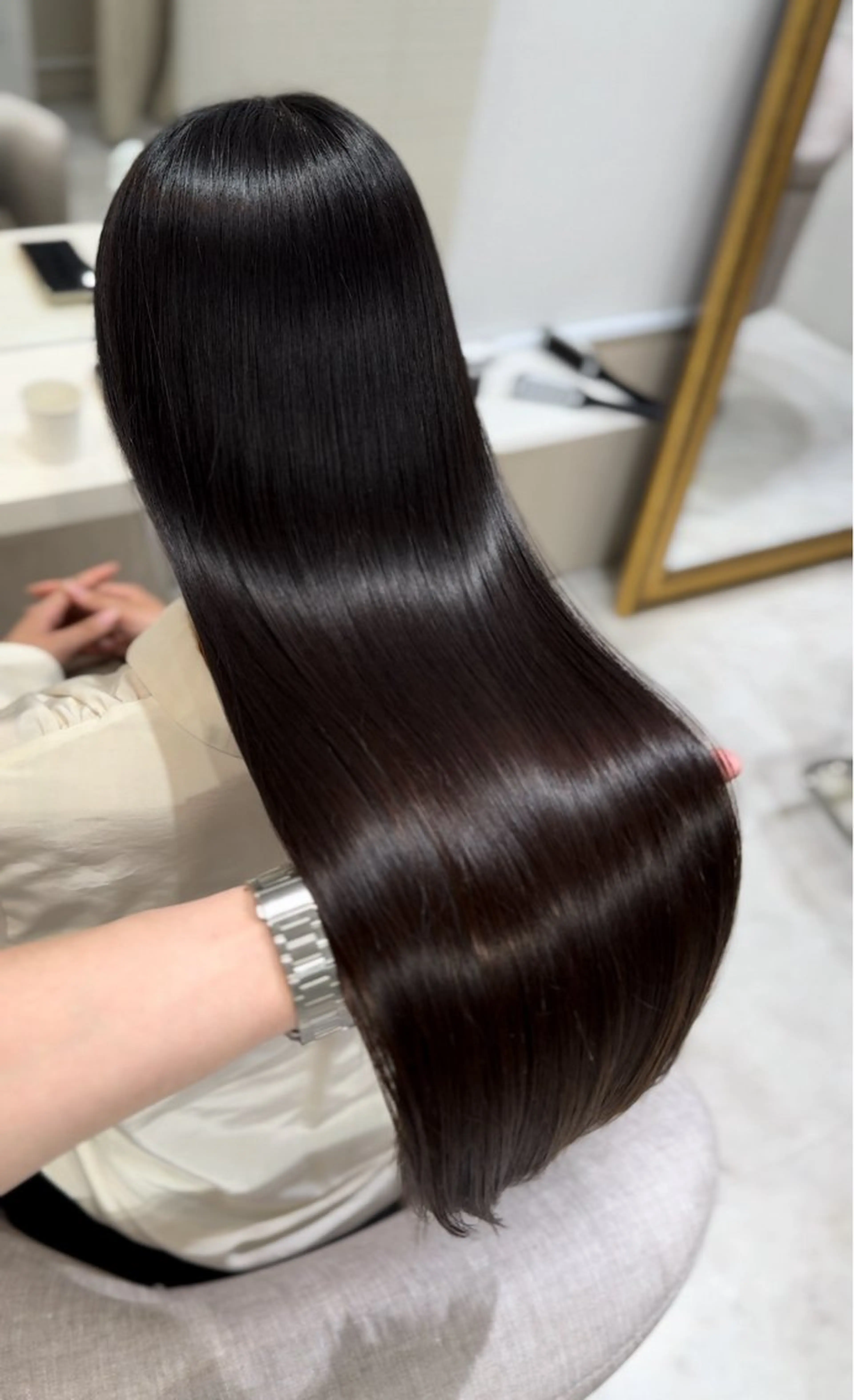 ロング 髪質改善 縮毛矯正 トリートメント 酸性ストレート カット ヘアカラー 縮毛矯正 トリートメント 髪質改善×縮毛矯正 Core梅田　片山のヘアスタイル