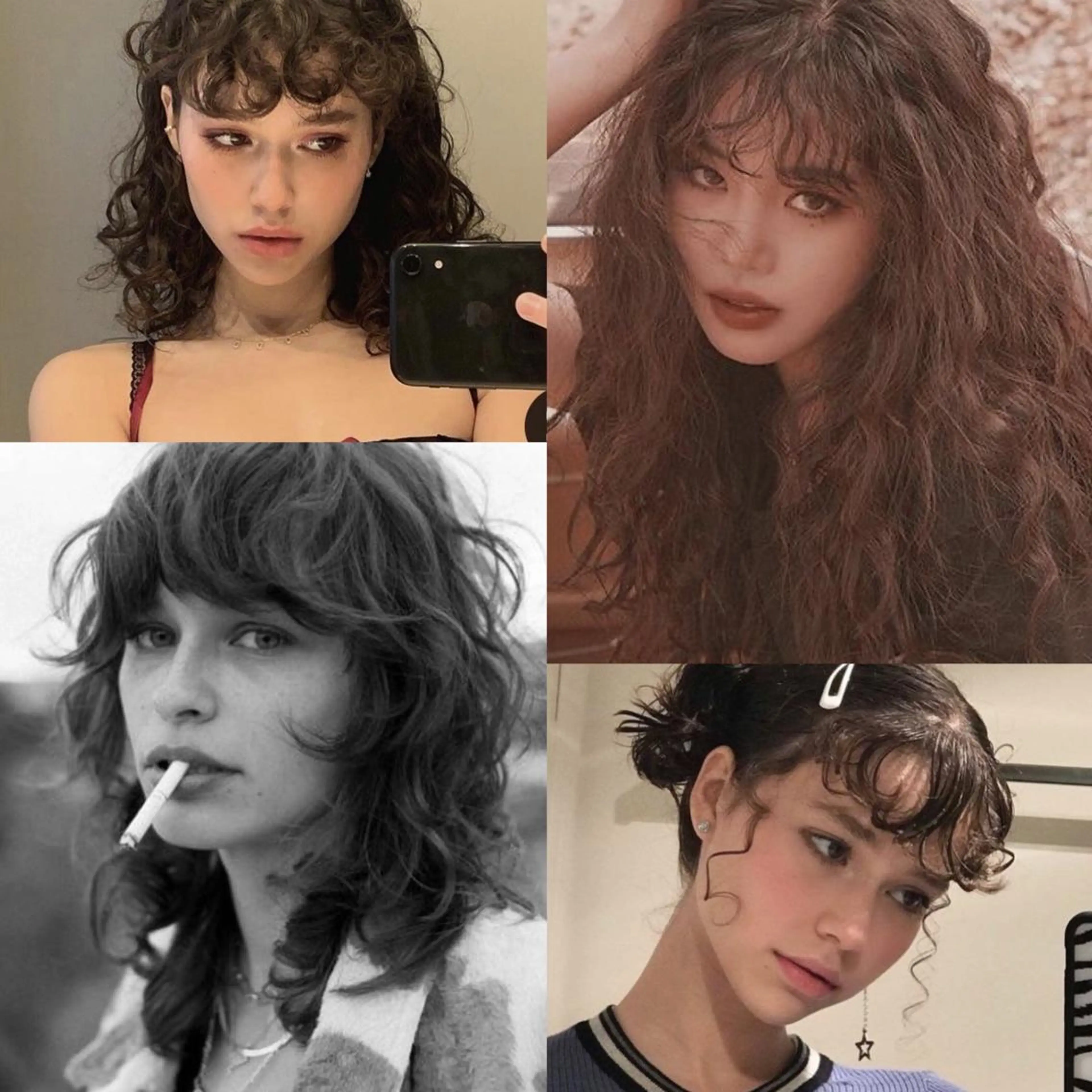 セミロング パーマ ヘアアレンジ カット パーマ ツガミ リナのヘアスタイル