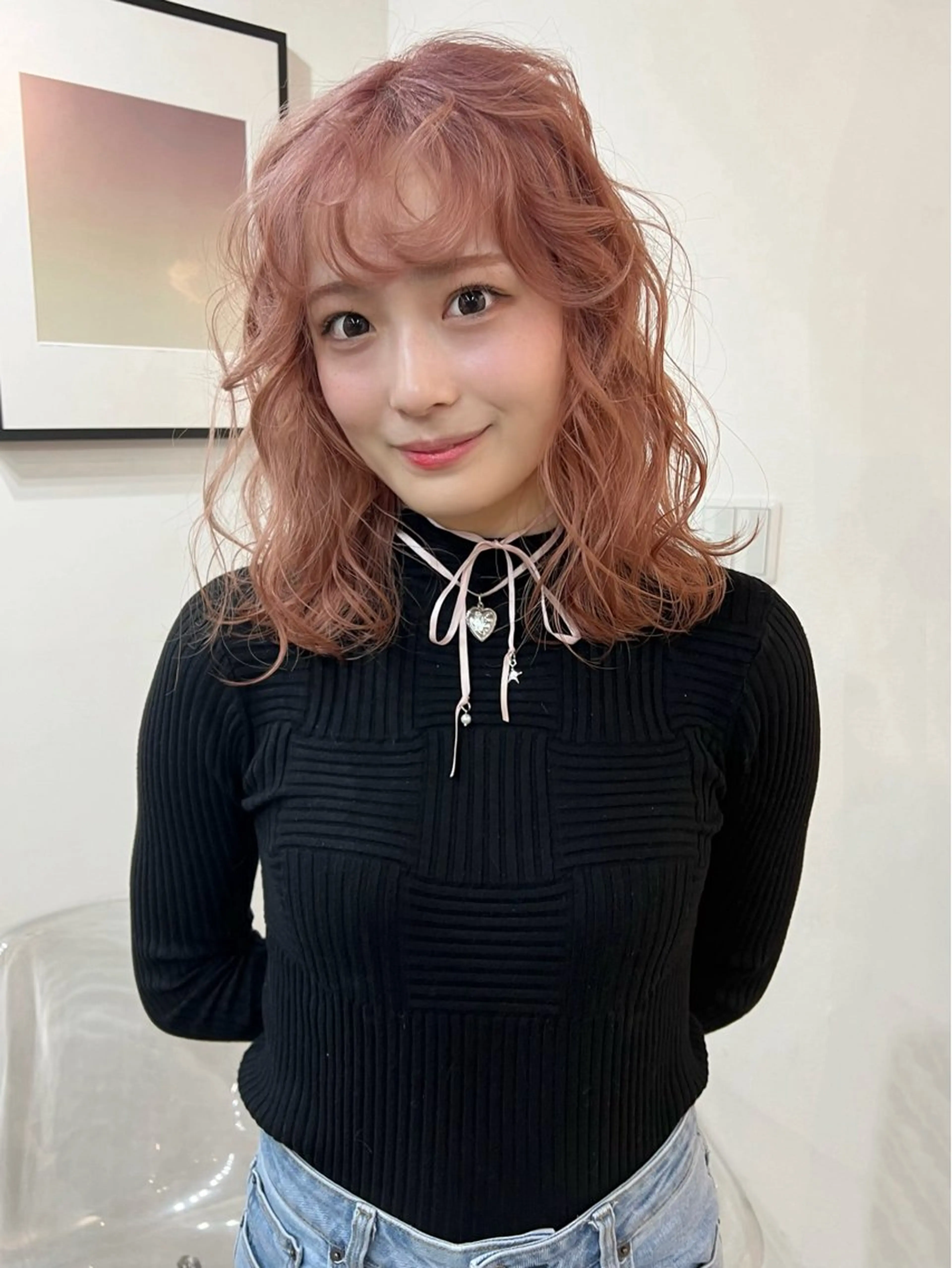 ミディアム いざわりお /梅田/ブリーチのヘアスタイル