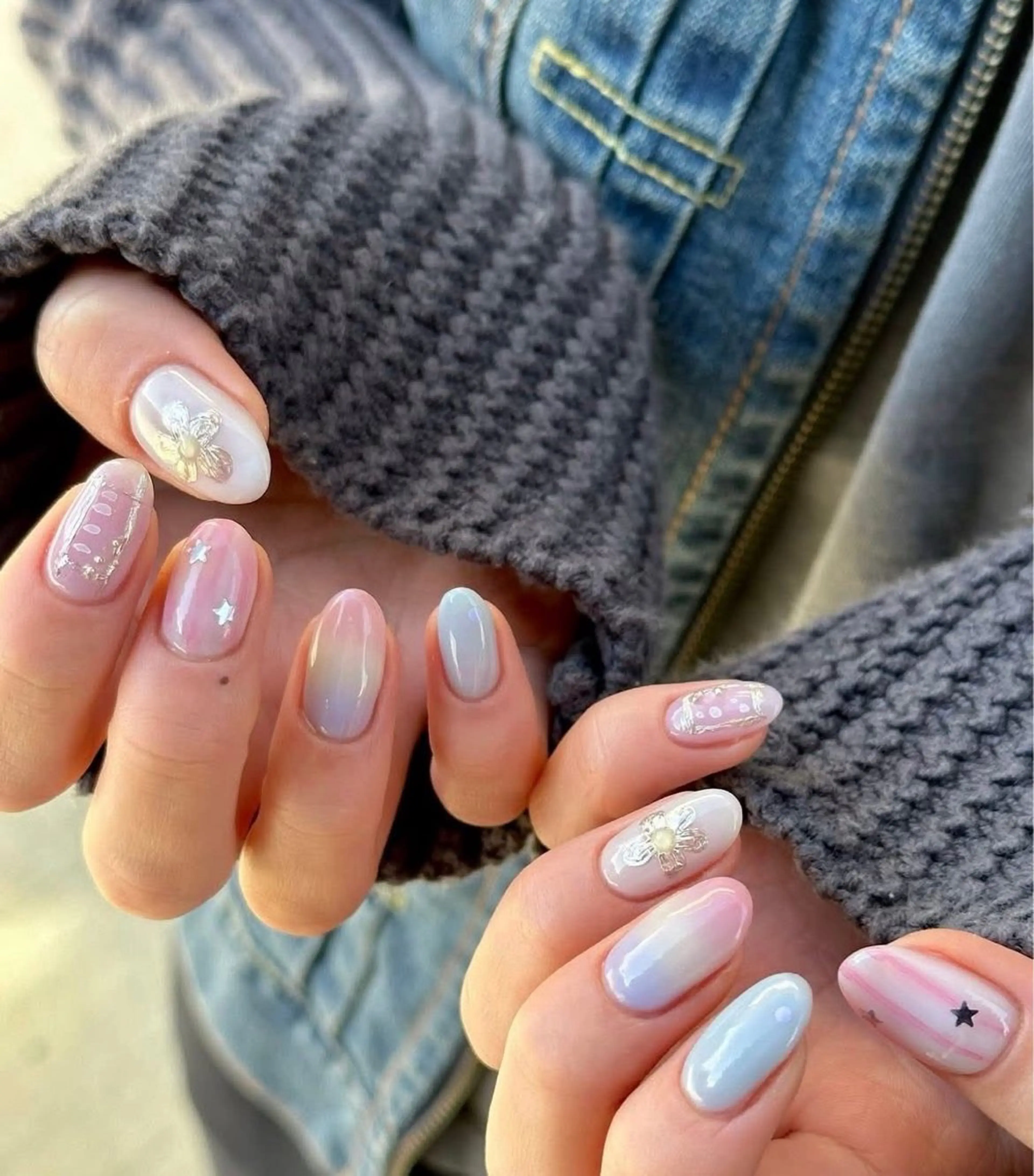 ネイル アートネイル 成人式 ジェルネイル ニュアンスネイル ネイルチップ Kora Nailのネイルデザイン