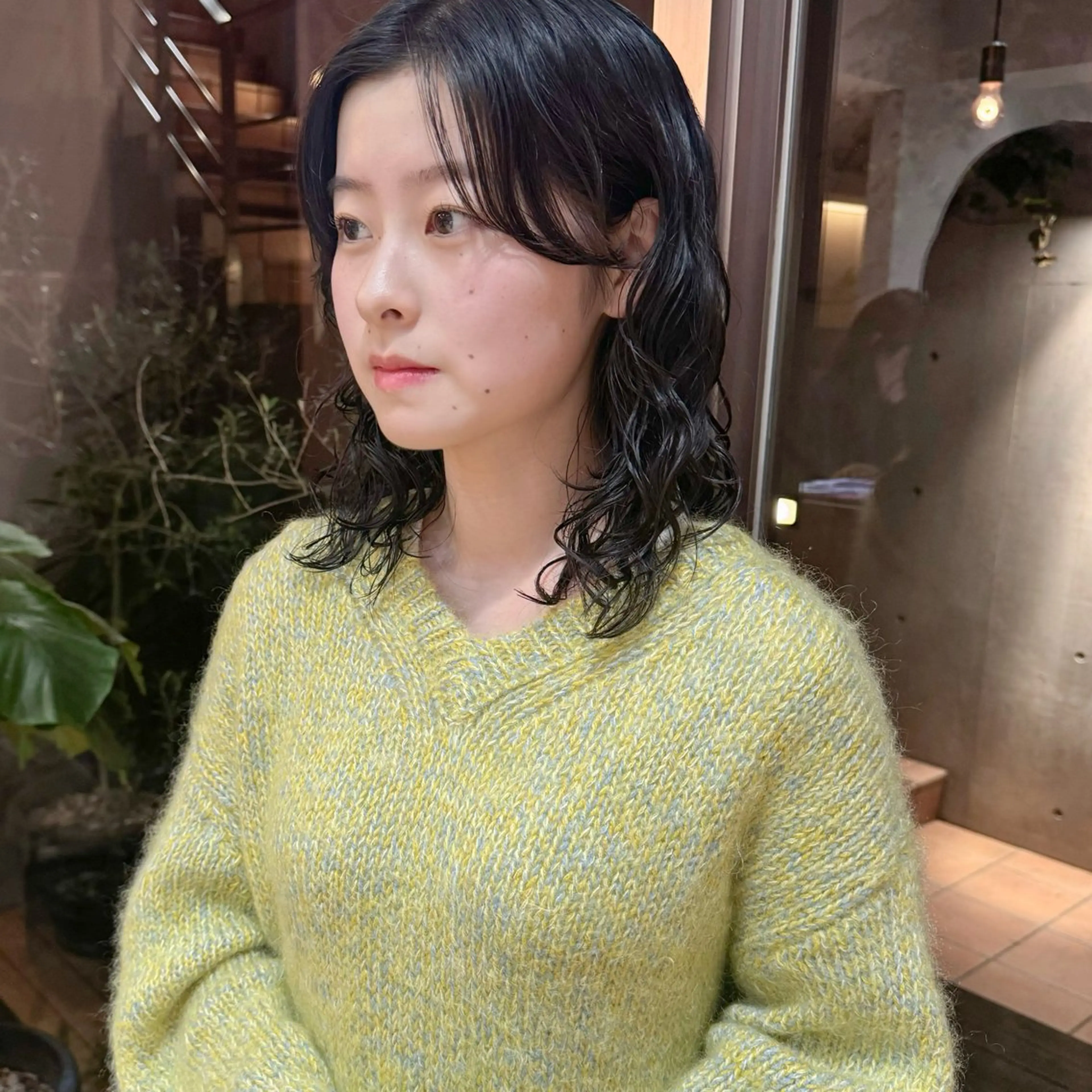 ミディアム パーマ ミディアムパーマ カット パーマ 大橋 芽衣のヘアスタイル