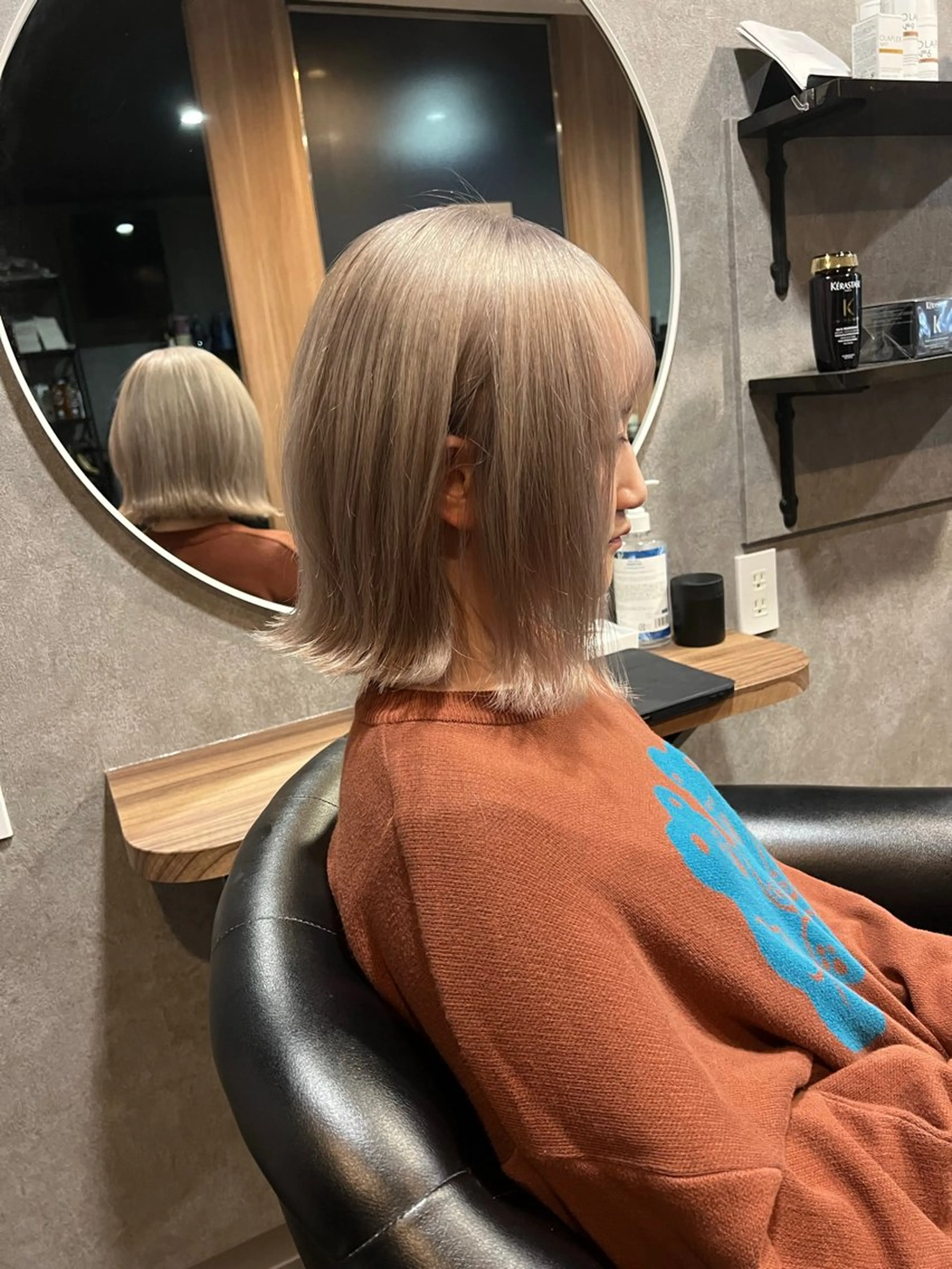 ミディアム カラー ベージュカラー ブリーチ ホワイトベージュ ヘアカラー 山崎 雄太のヘアスタイル