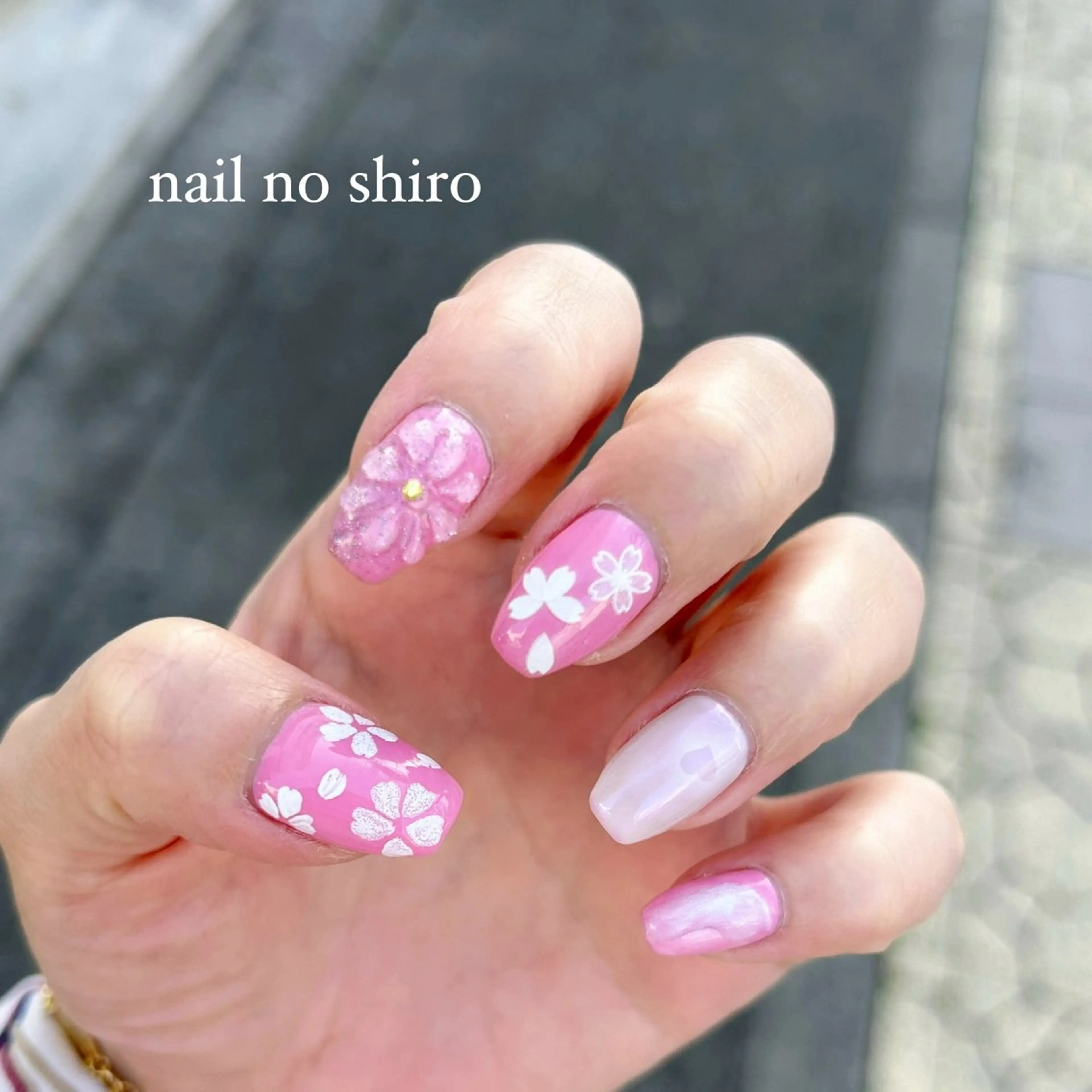 ネイル 桜ネイル ピンク 春ネイル ハンドネイル nail no shiro/耳つぼのその他イメージ