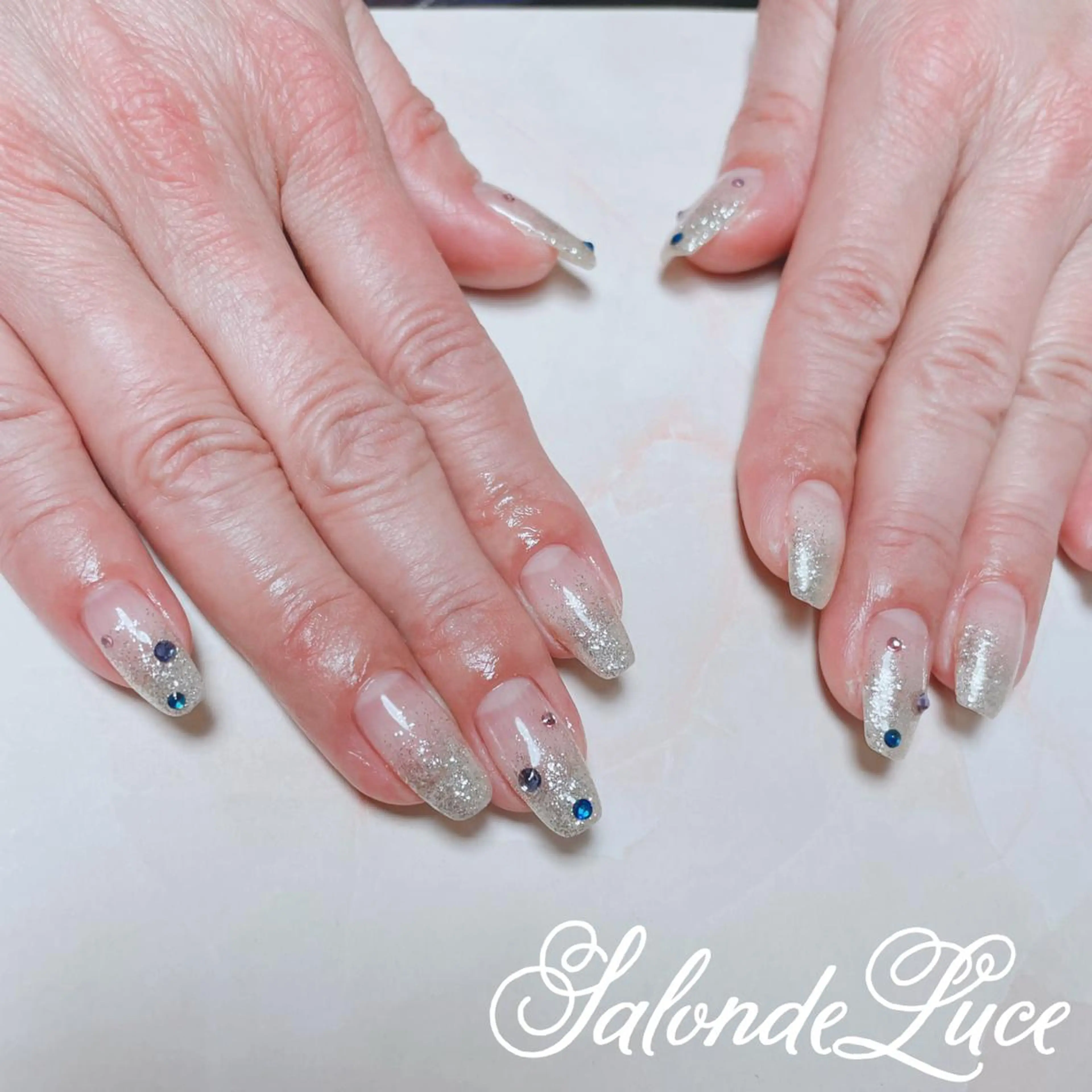 ネイル グラデーション ラメ(グリッター) ラメグラデーション Salon de Luceのネイルデザイン